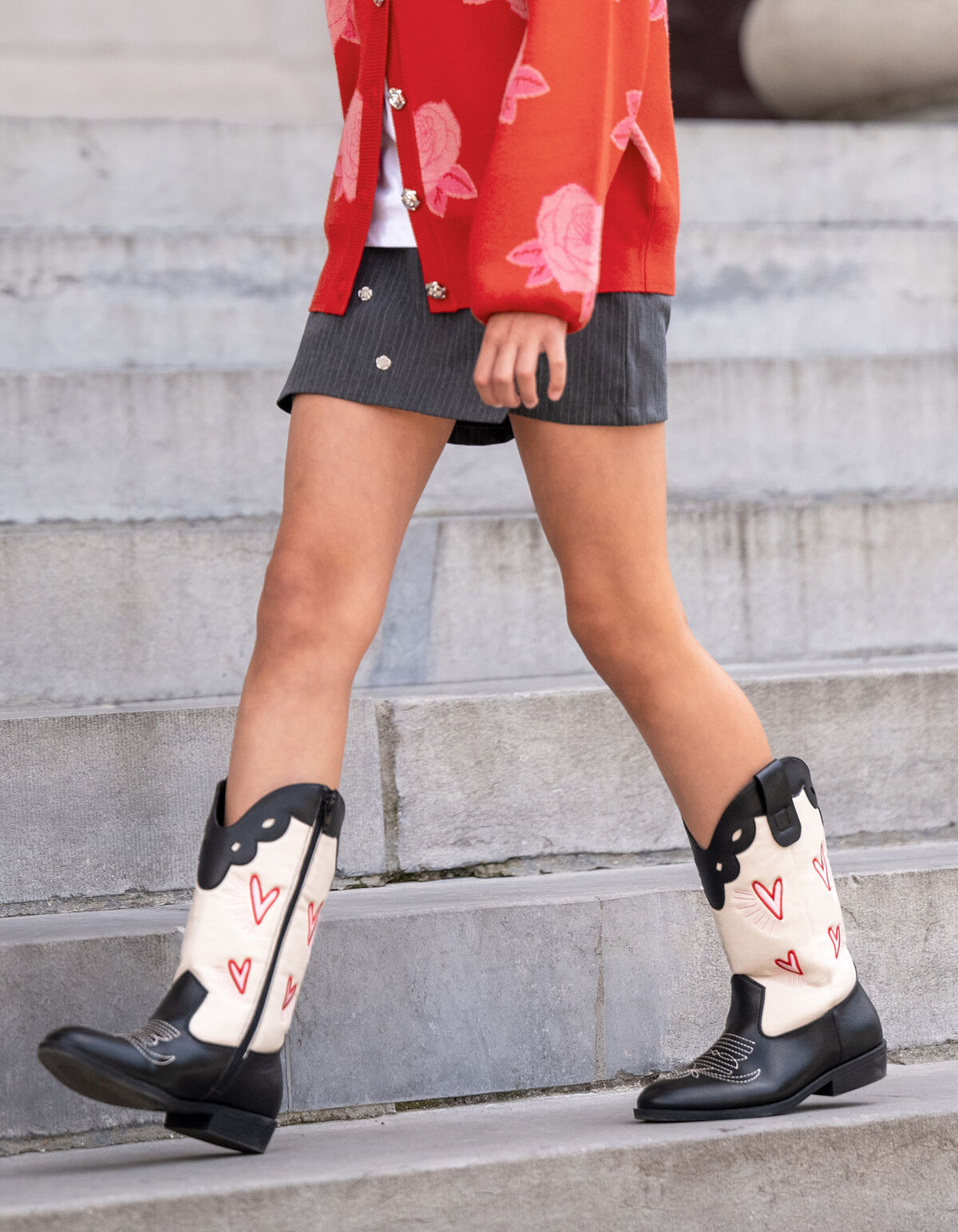 Western Heart Stiefel Schwarz/Wei&szlig; SHOEBY SHOES