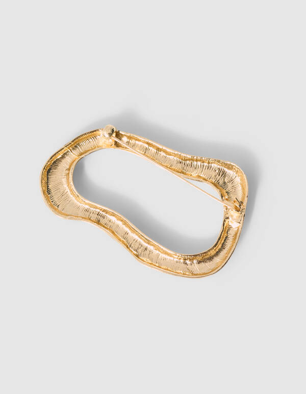 Organische offene Brosche Gold SHOEBY ACCESSOIRES
