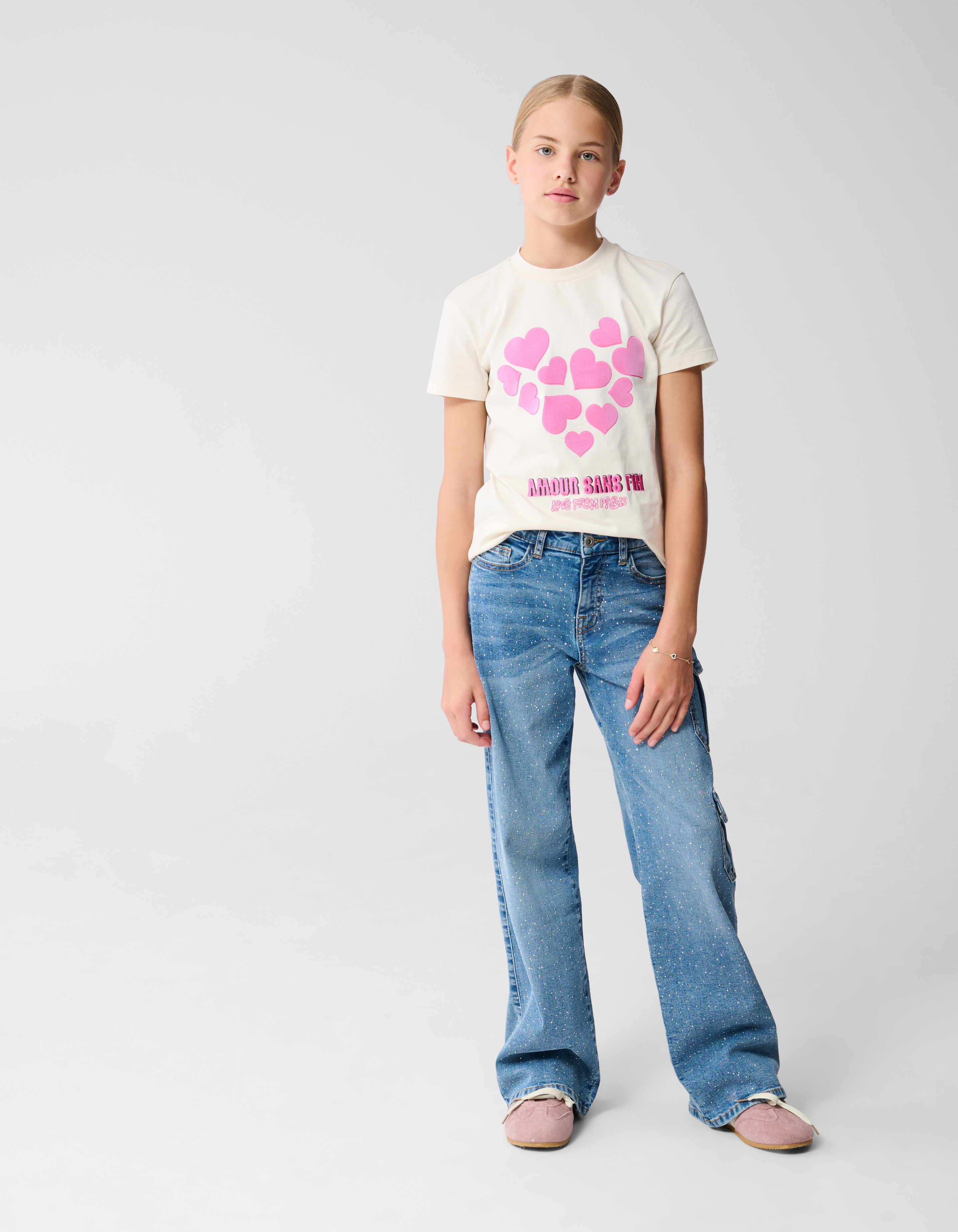Herz Artwork T-shirt Off White SHOEBY GIRLS