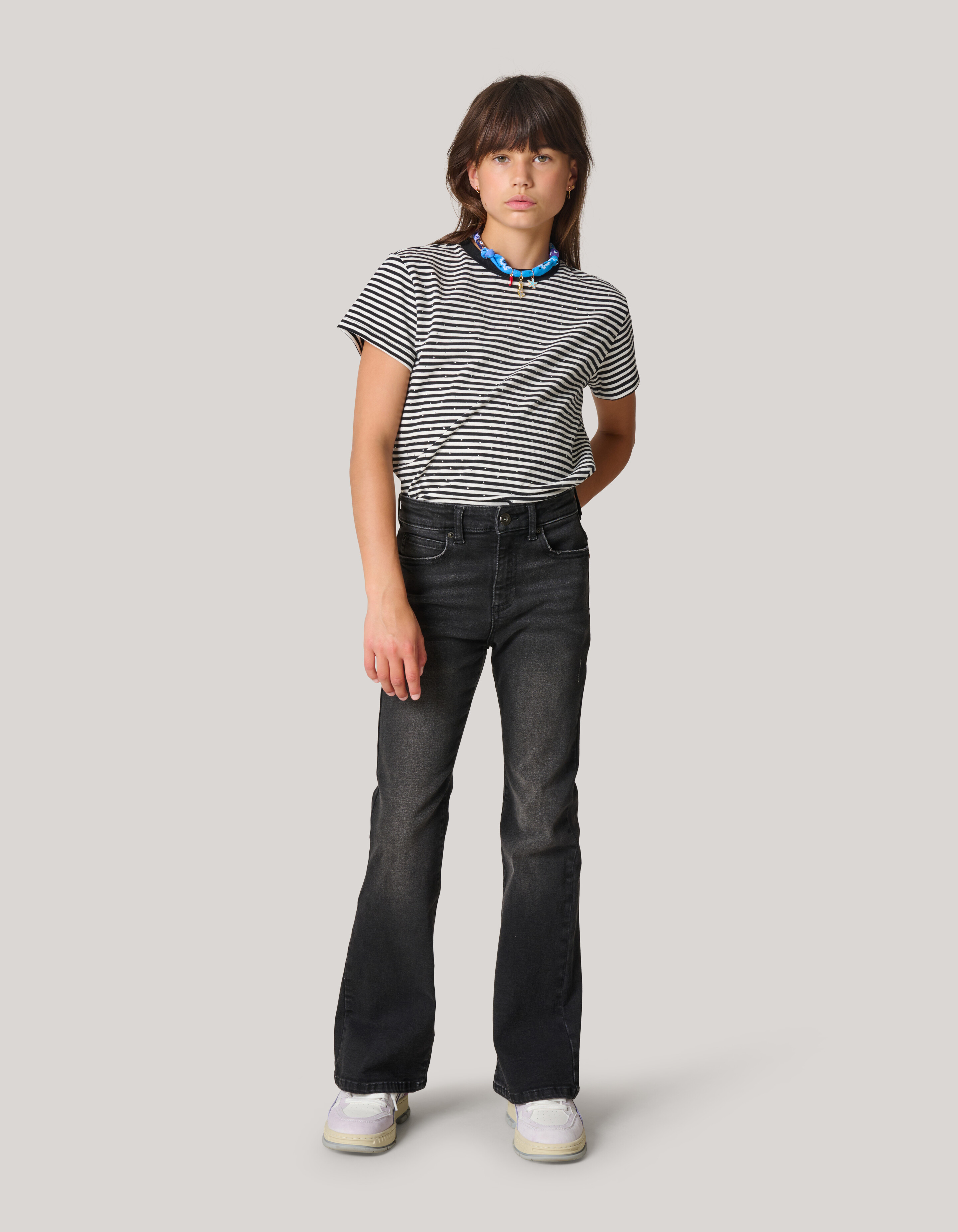 Flared Denim Jeans Schwarz SHOEBY GIRLS