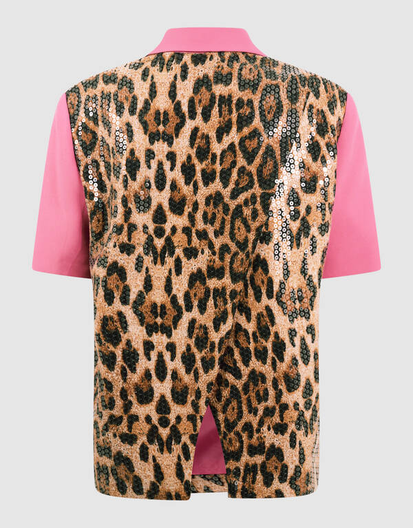 Sequin Leopard Blazer Rosa SHOEBY GIRLS