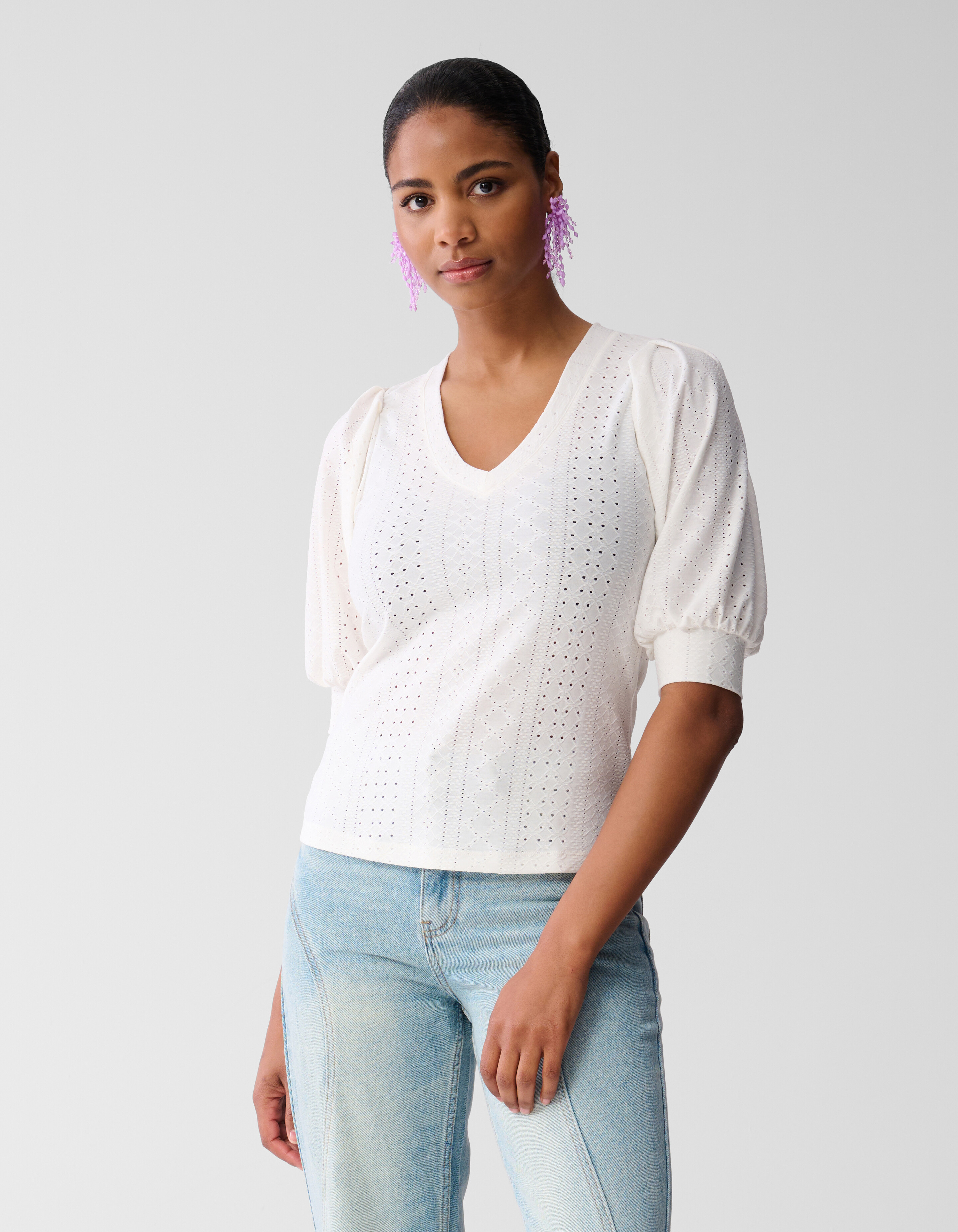 Besticktes Top Off White SHOEBY WOMEN