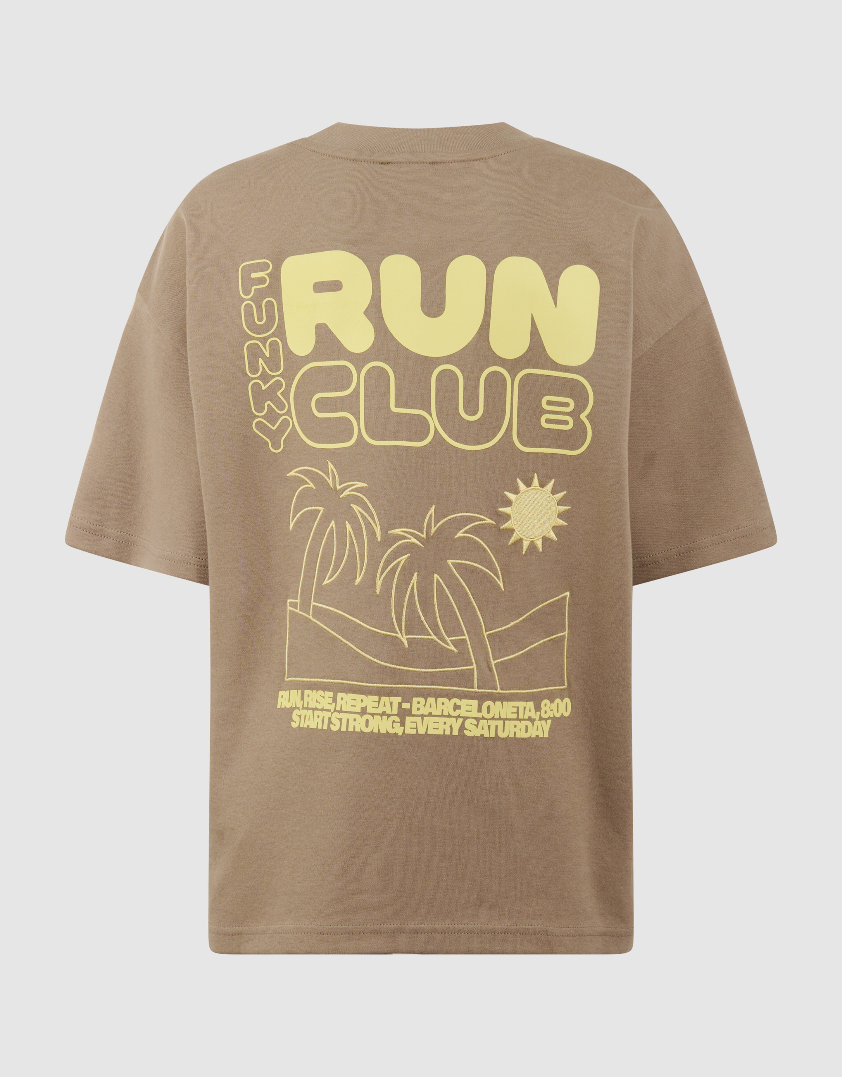 Run Club Artwork T-Shirt Taupe SHOEBY BOYS