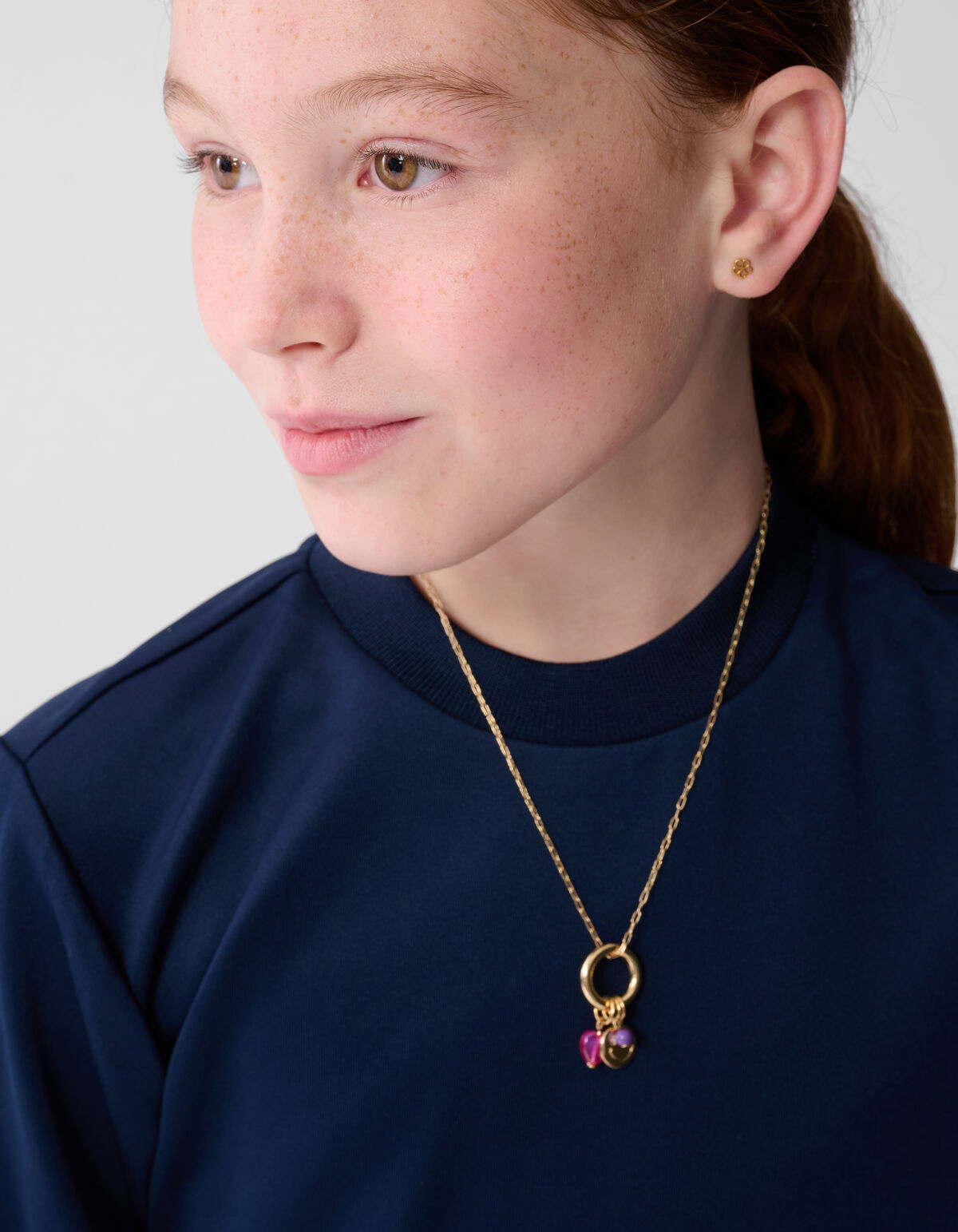 Doppelt gestreiftes Kleid Dunkelblau SHOEBY GIRLS