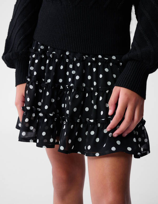 Polkadot Minirock Schwarz SHOEBY GIRLS