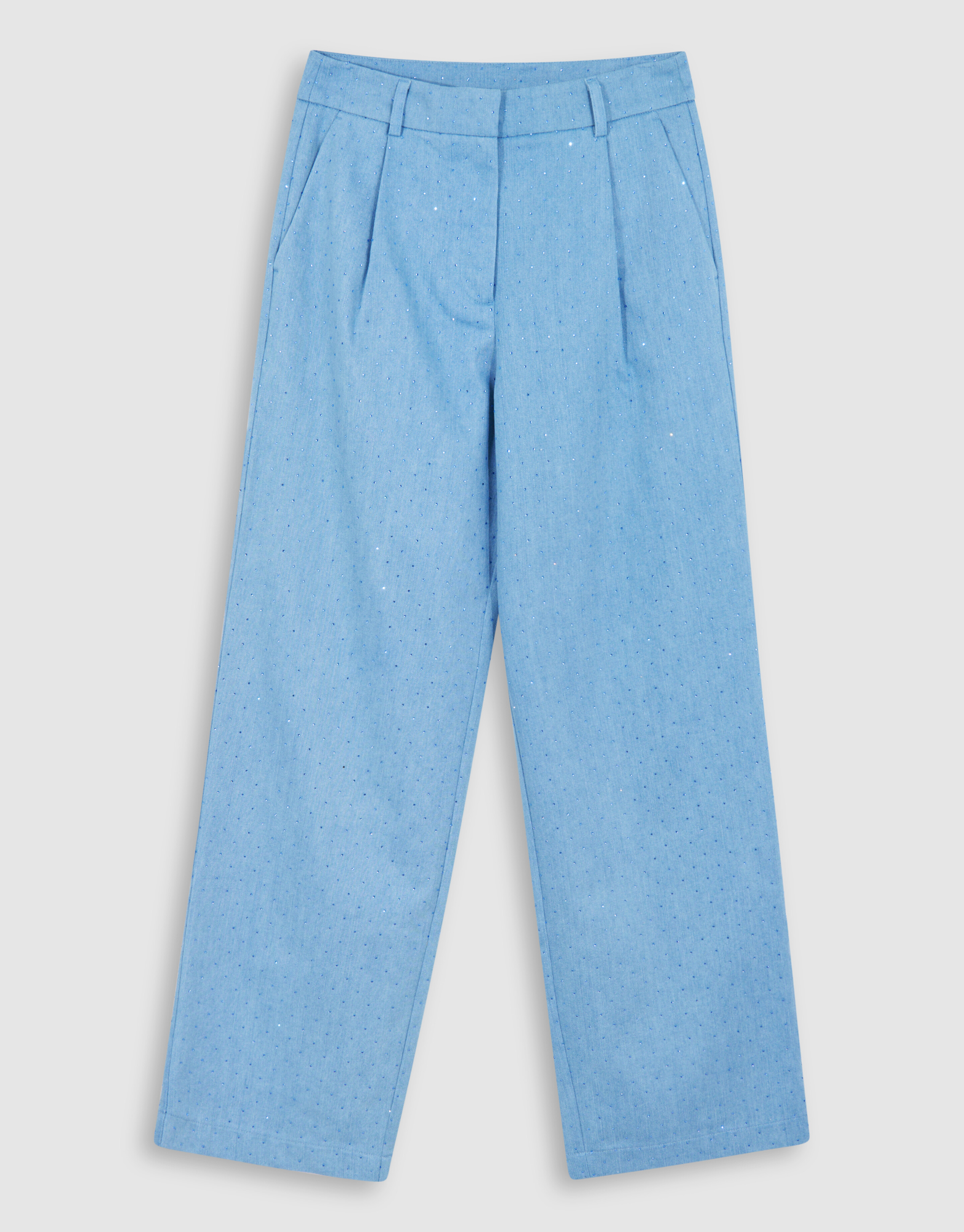 Strass Denim Hose mit weitem Bein Blau SHOEBY WOMEN