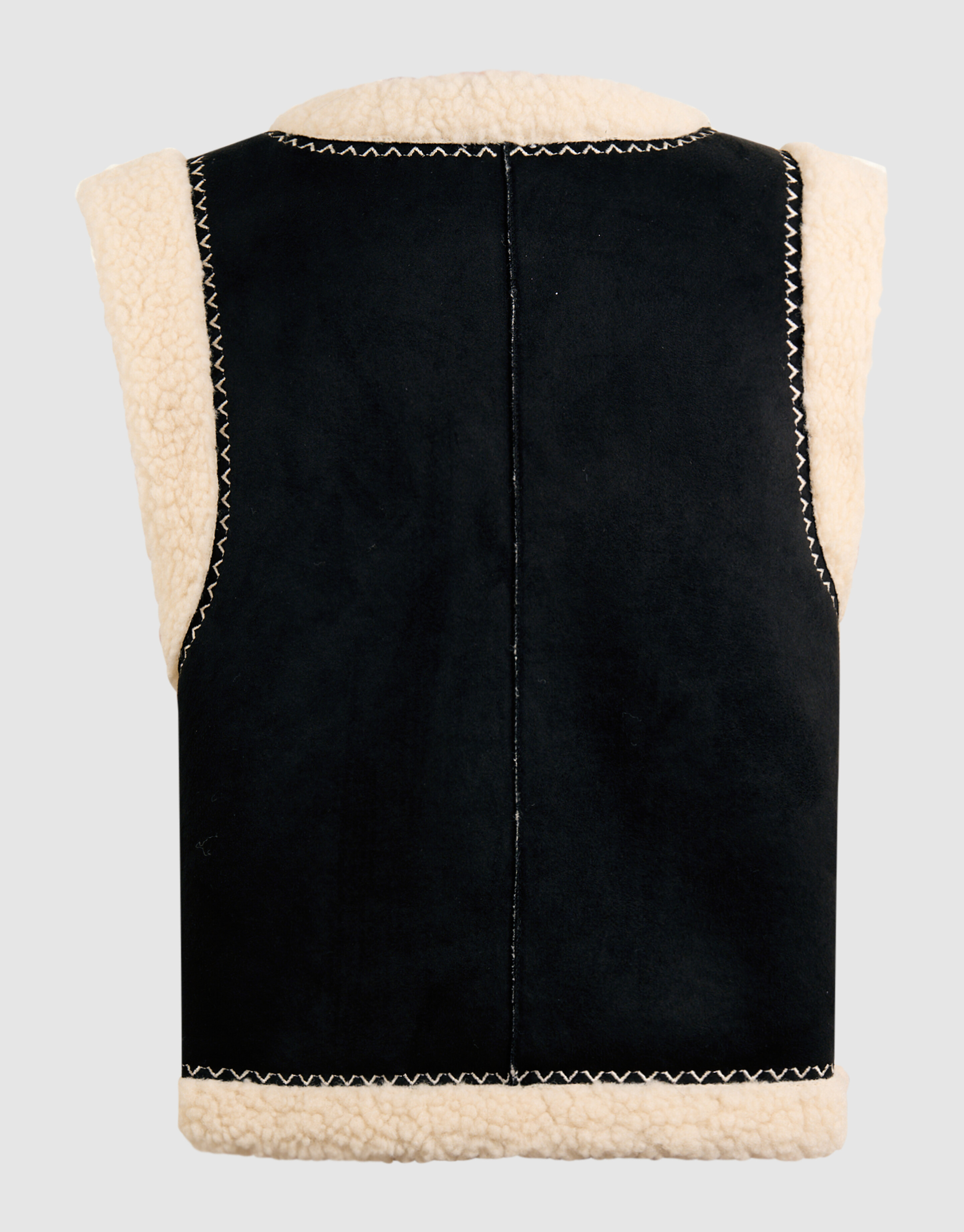 Weste mit Teddy-Stickerei in Schwarz SHOEBY GIRLS