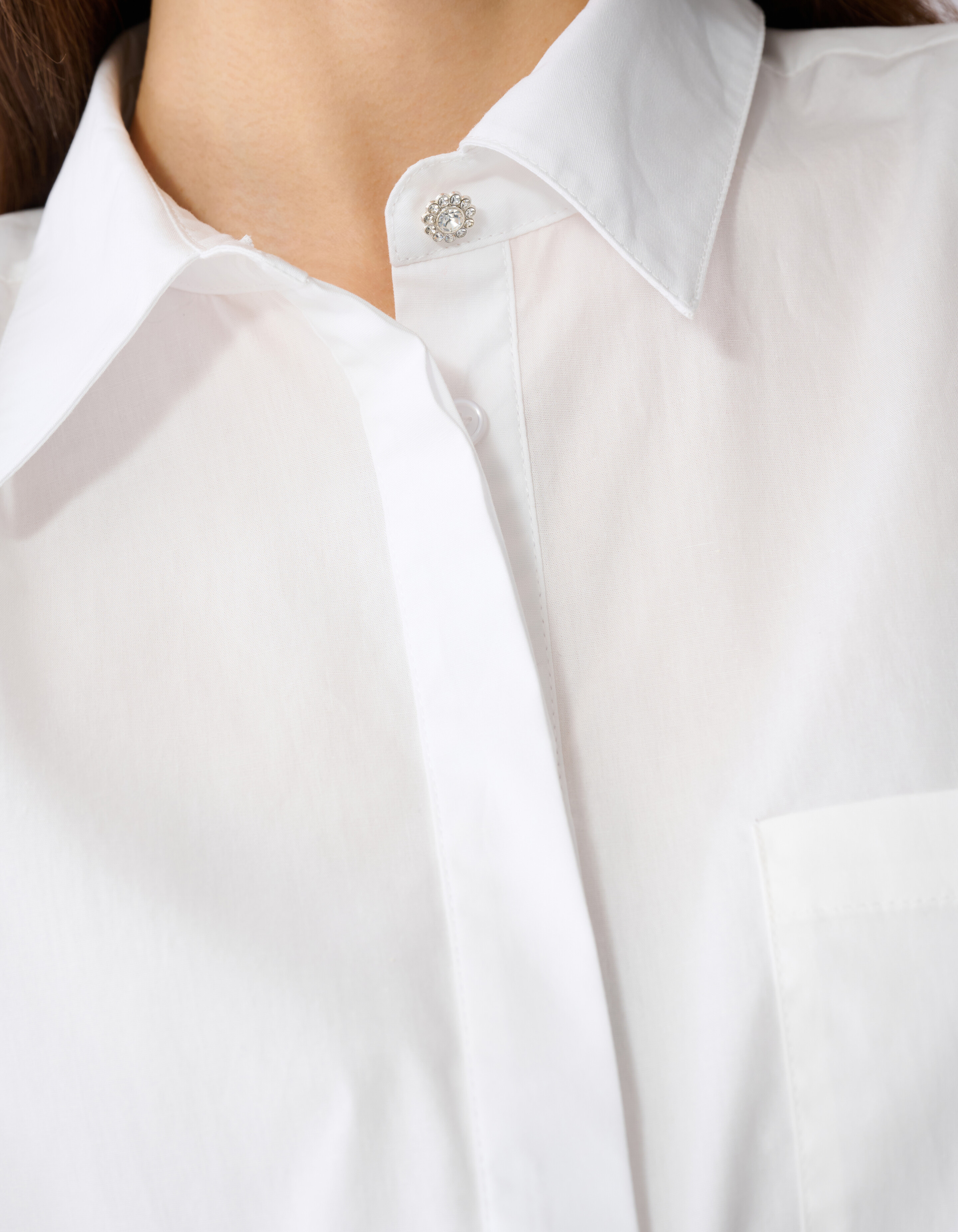 Wei&szlig;e Oversize-Bluse mit kurzen &Auml;rmeln SHOEBY WOMEN