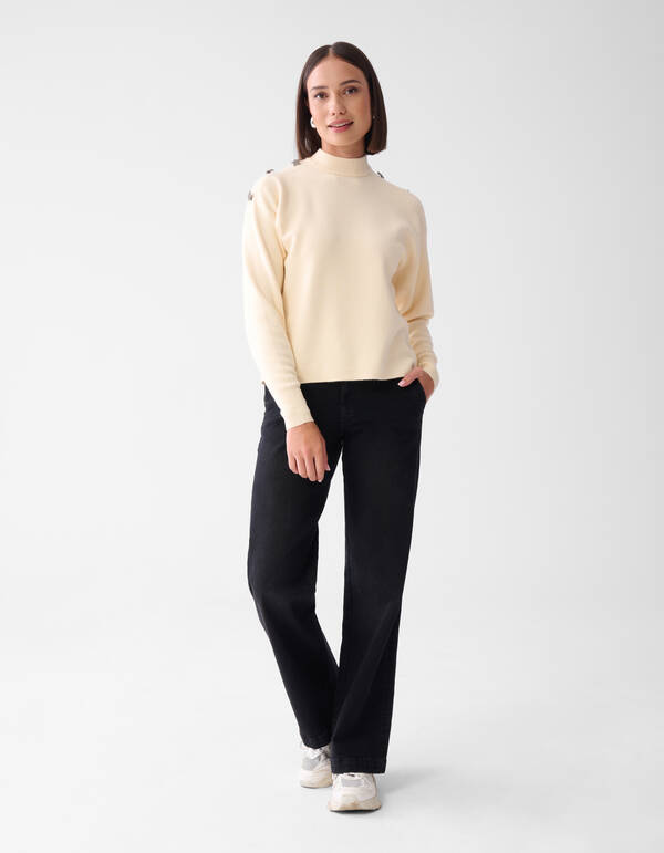 Knopf-Pullover Off White SHOEBY WOMEN