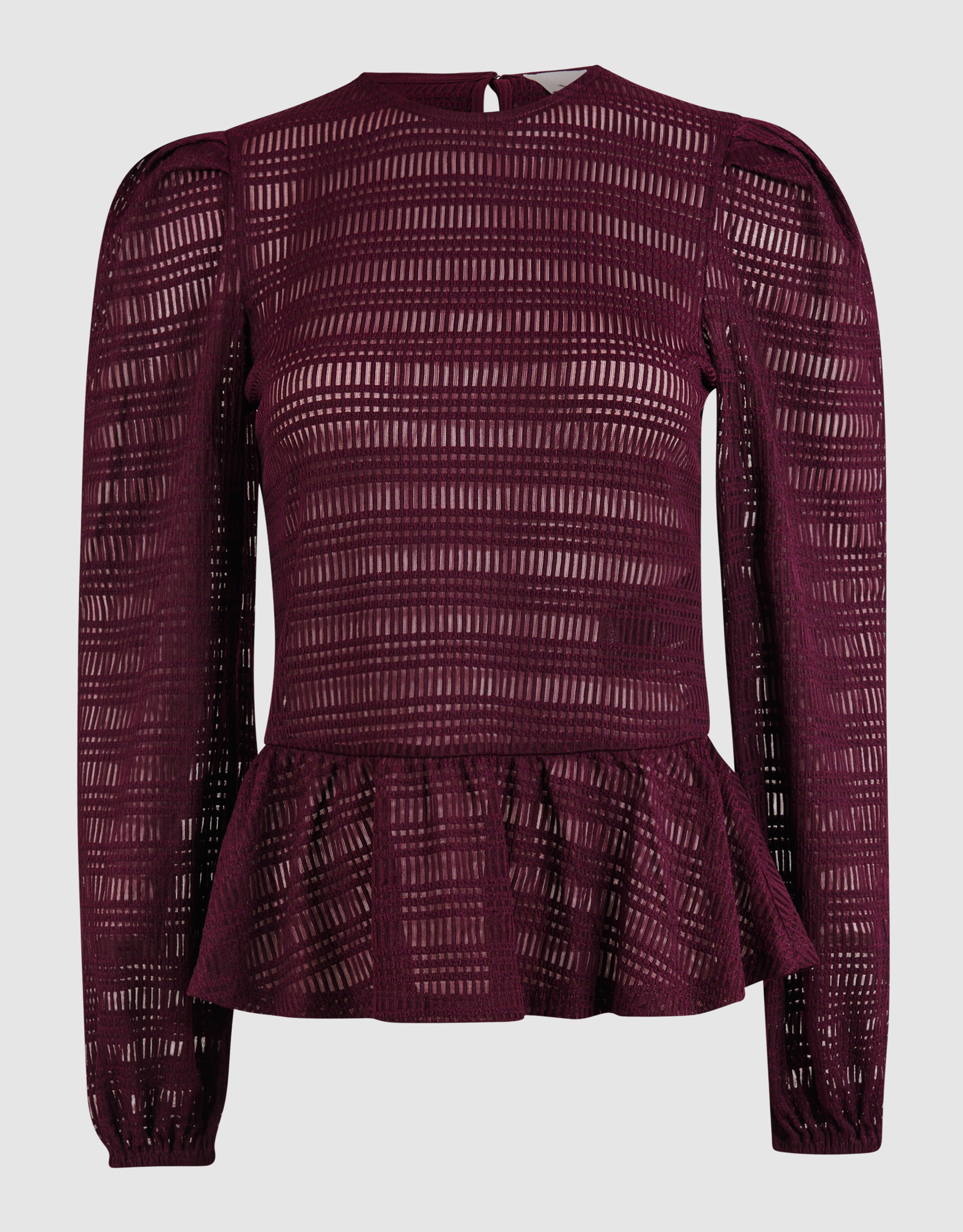 Bluse mit Mesh-Struktur, dunkelrot SHOEBY WOMEN