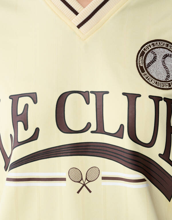 Oversized Baseball-Langarmtop Hellgelb SHOEBY WOMEN