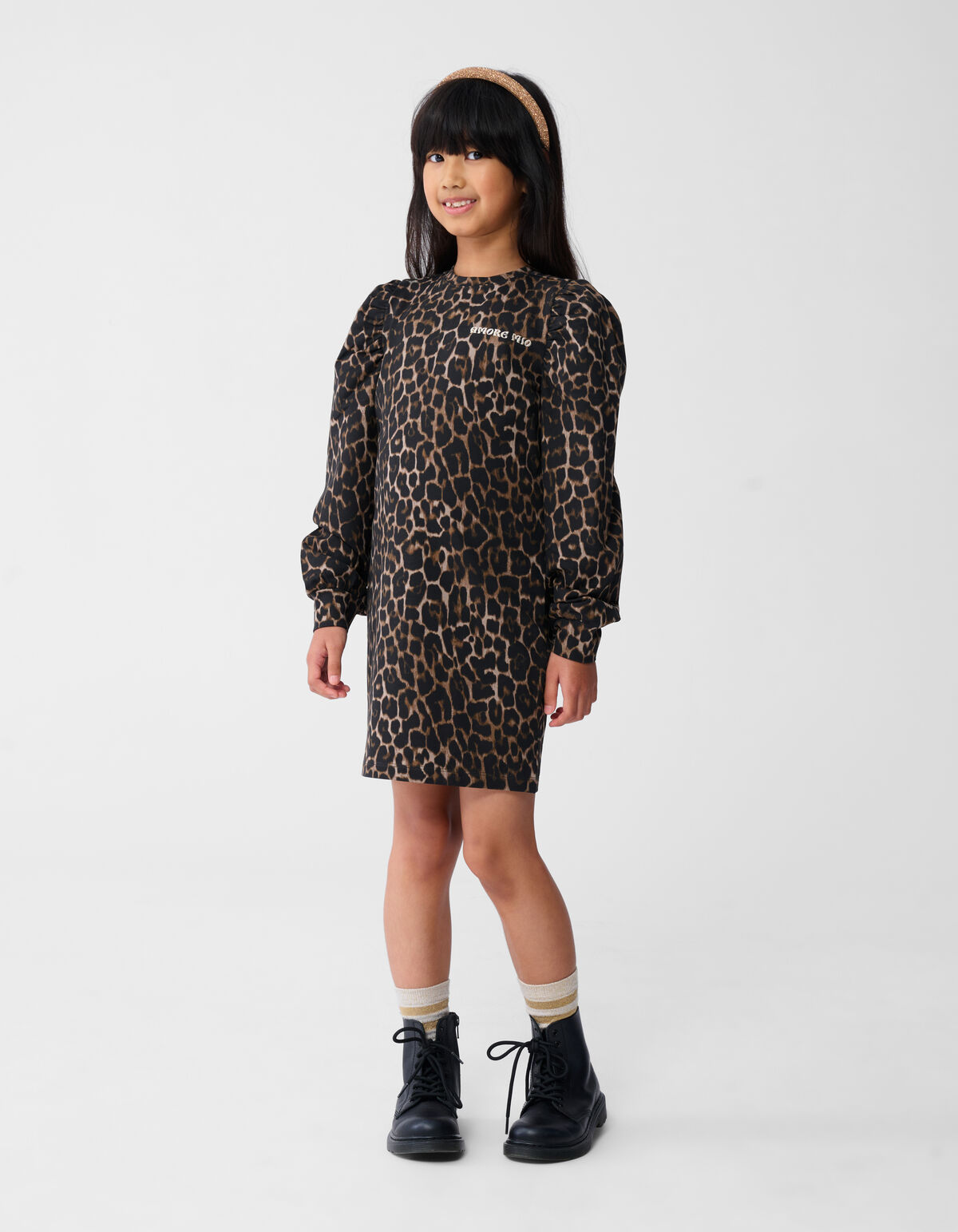 Bedrucktes Leoparden-Minikleid Braun SHOEBY GIRLS