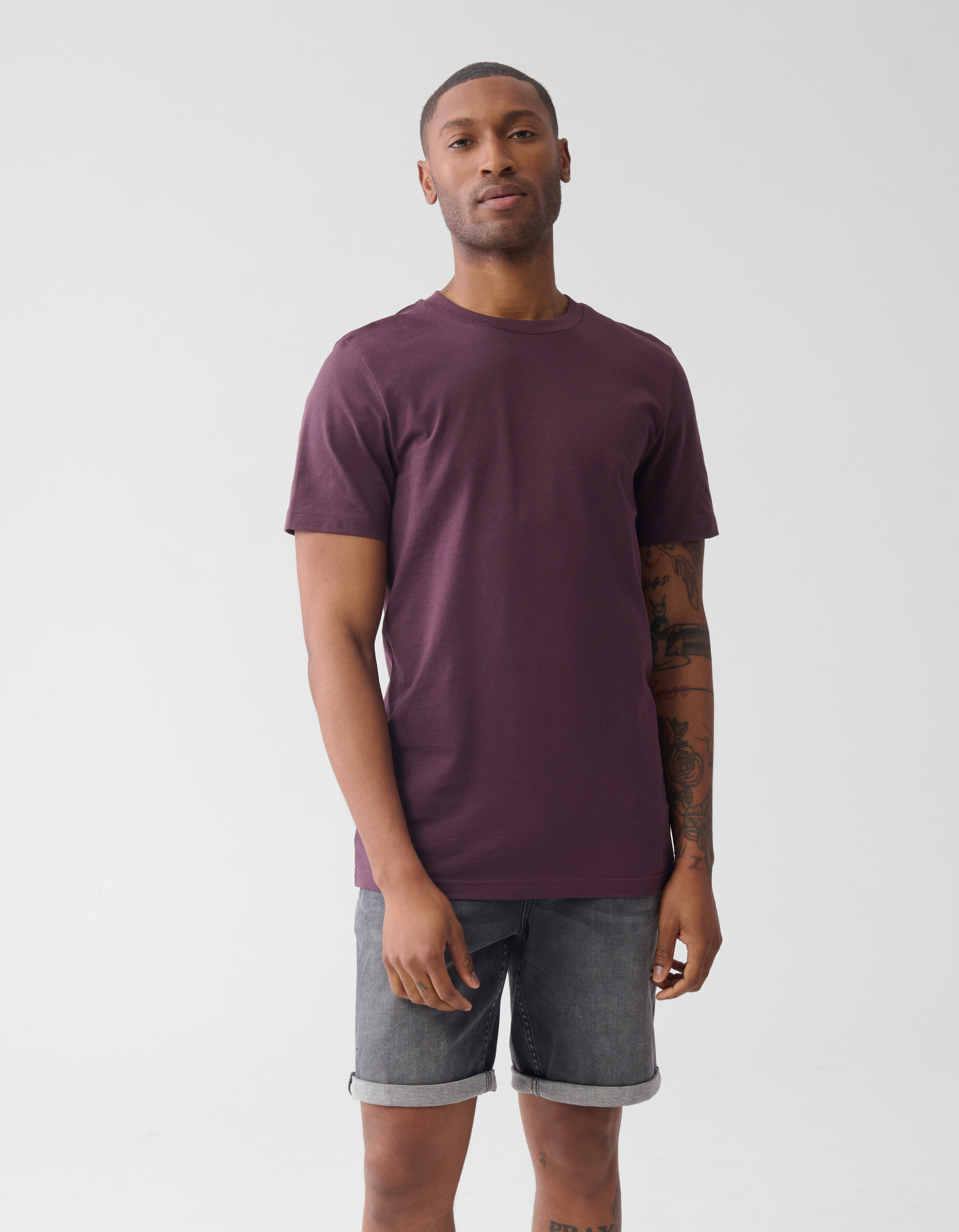 Blumen-T-Shirt Dunkelrot SHOEBY MEN