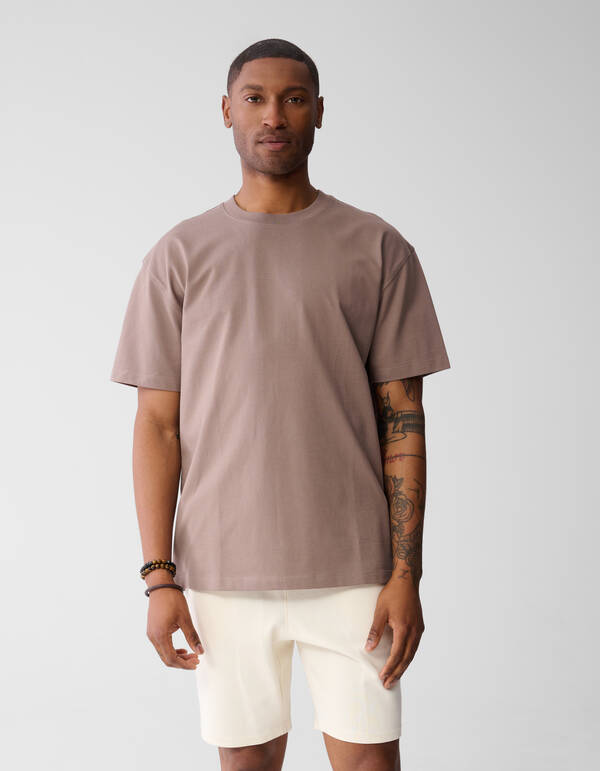 Geh&auml;keltes T-shirt Hellbraun SHOEBY MEN