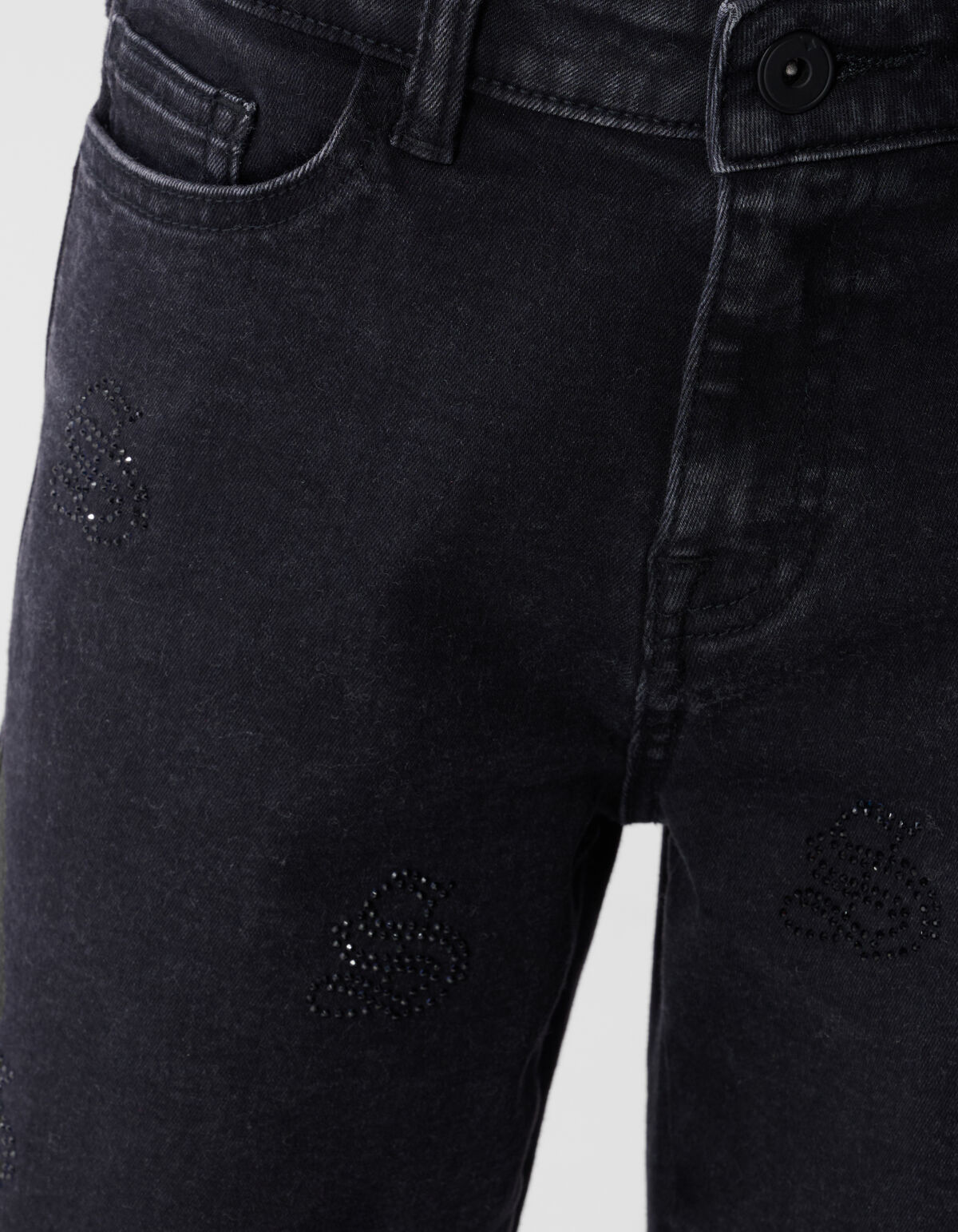 Shiny Wide Leg Fit Jeans in Schwarz SHOEBY GIRLS