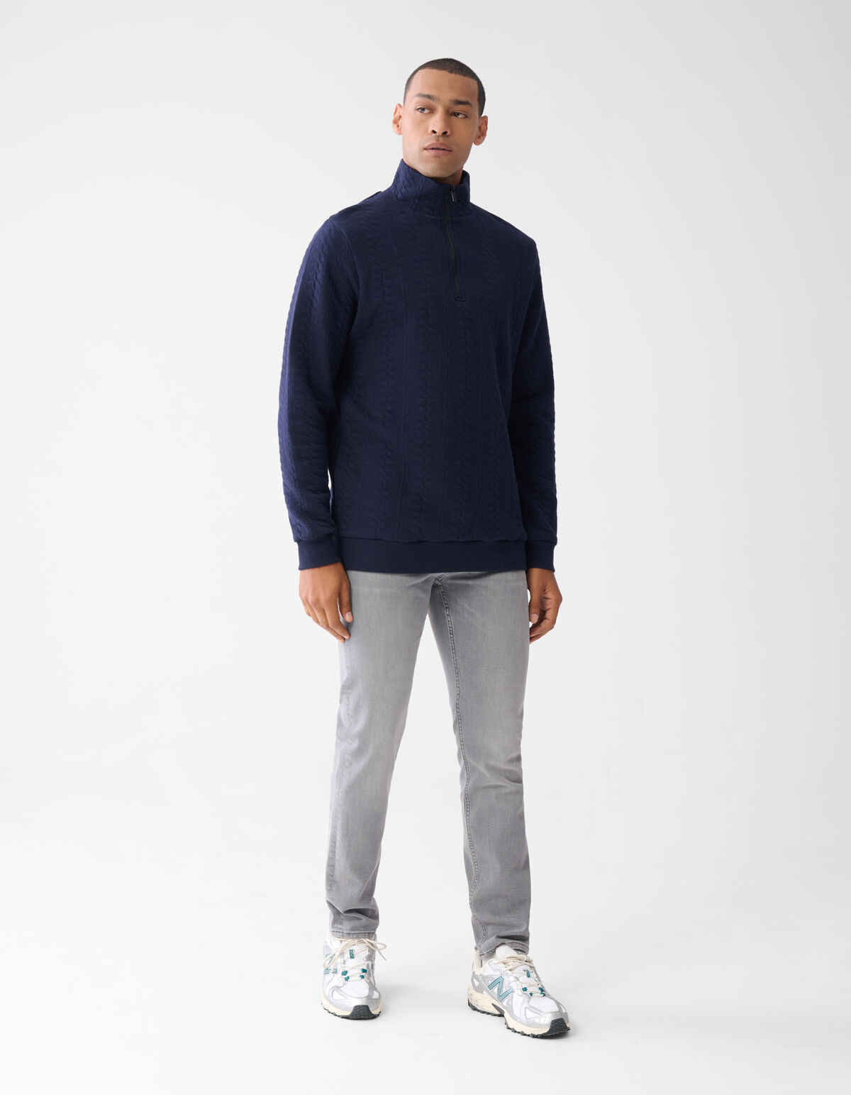 Pullover mit Rei&szlig;verschluss Dunkelblau SHOEBY MEN