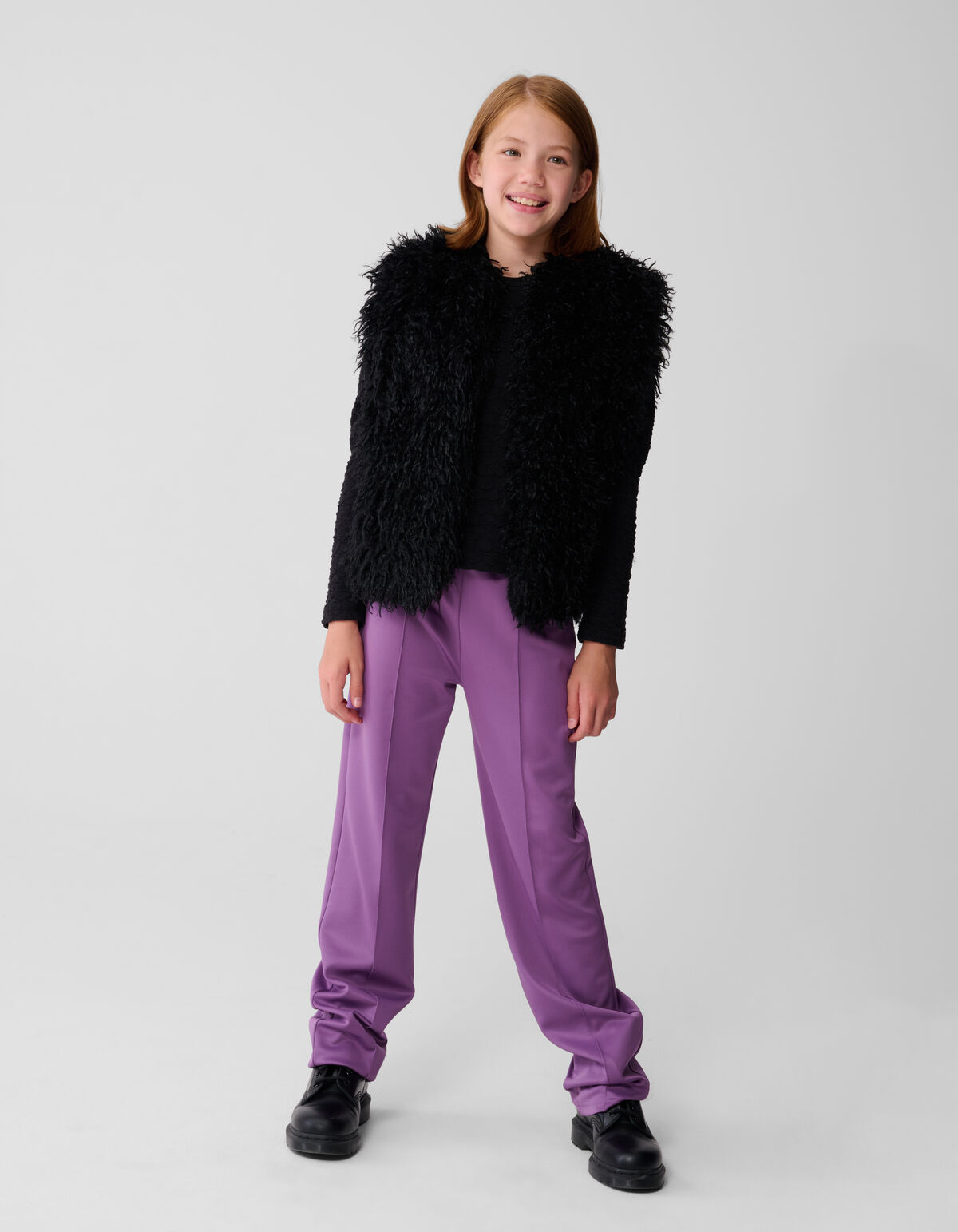 Sportliche Hose mit weitem Bein in Lila SHOEBY GIRLS