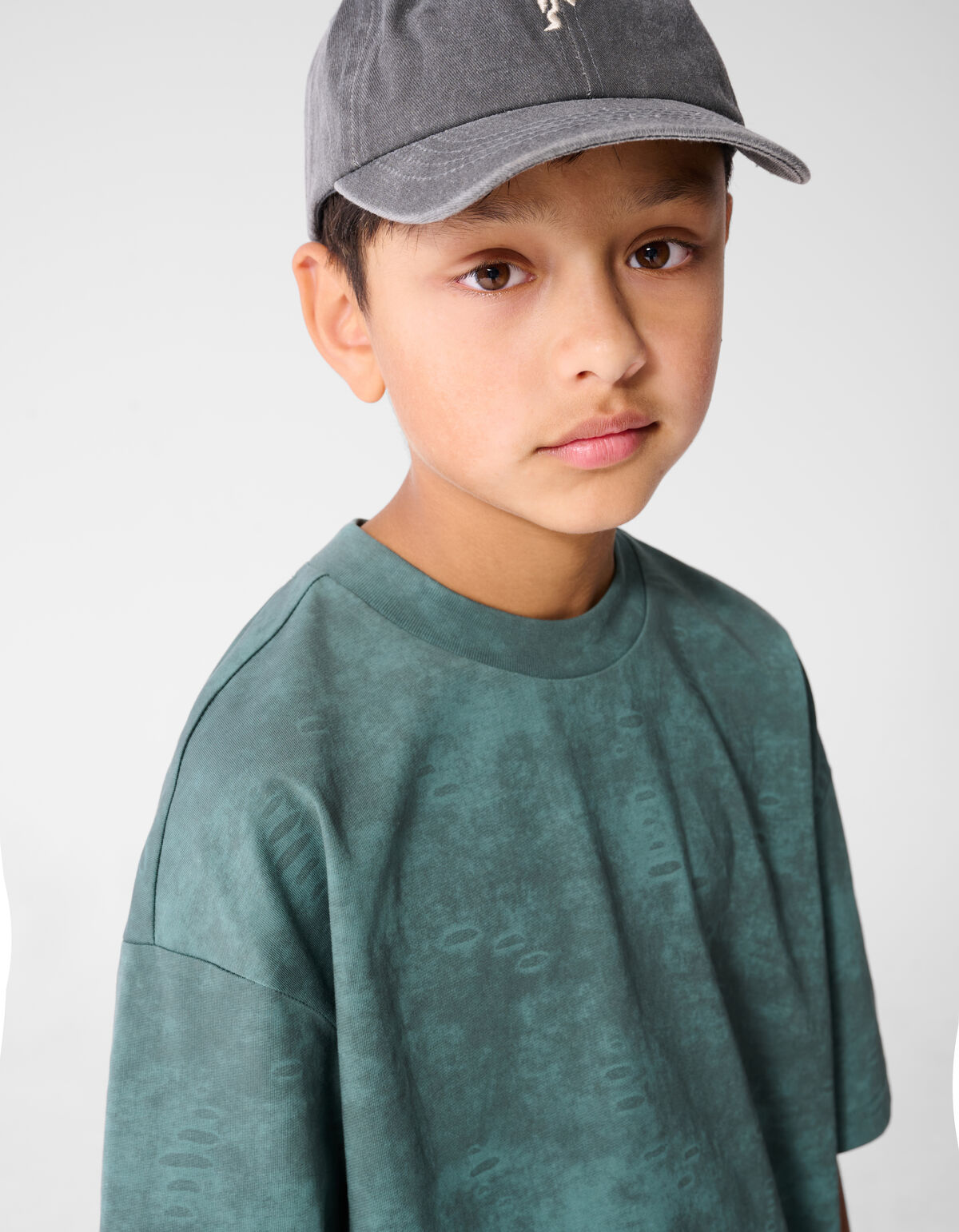 Verwaschenes T-Shirt Gr&uuml;n SHOEBY BOYS