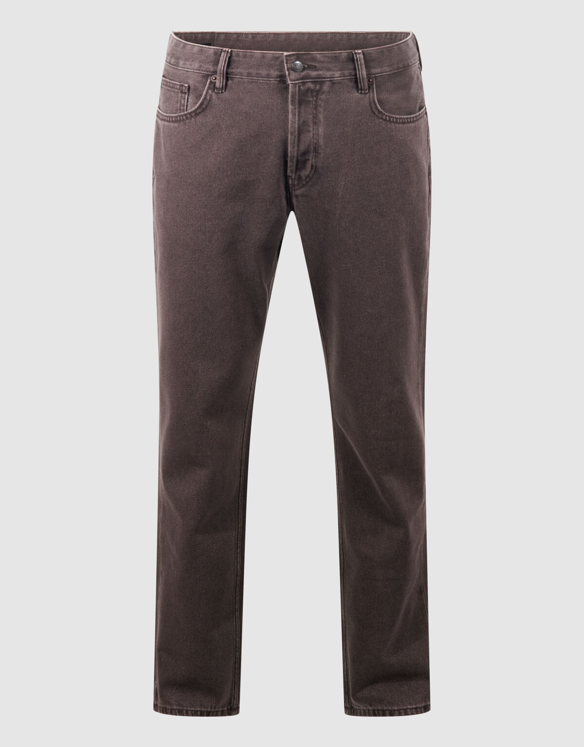 Washed Straight Fit Hose Dunkelbraun SHOEBY MEN