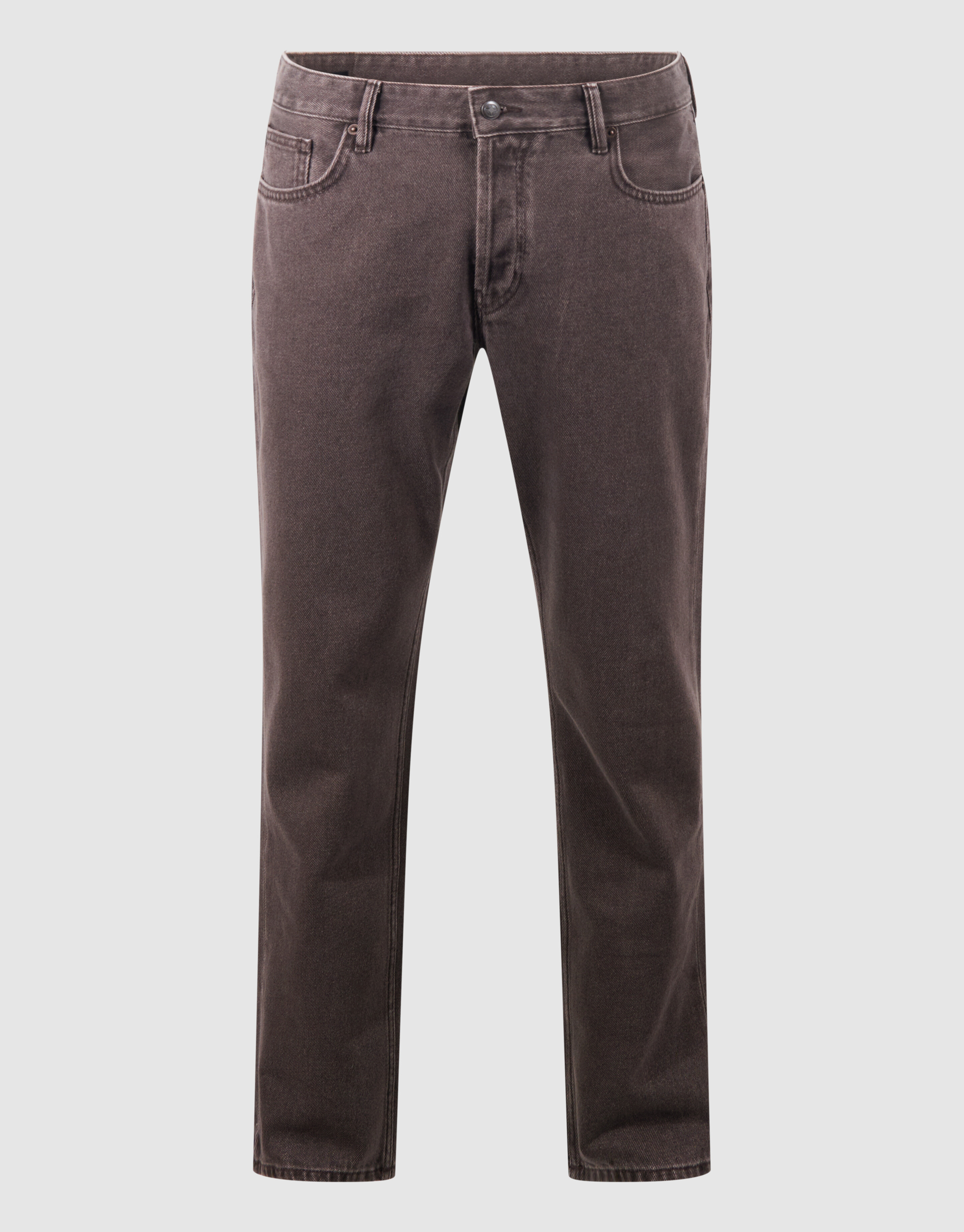 Washed Straight Fit Hose Dunkelbraun SHOEBY MEN