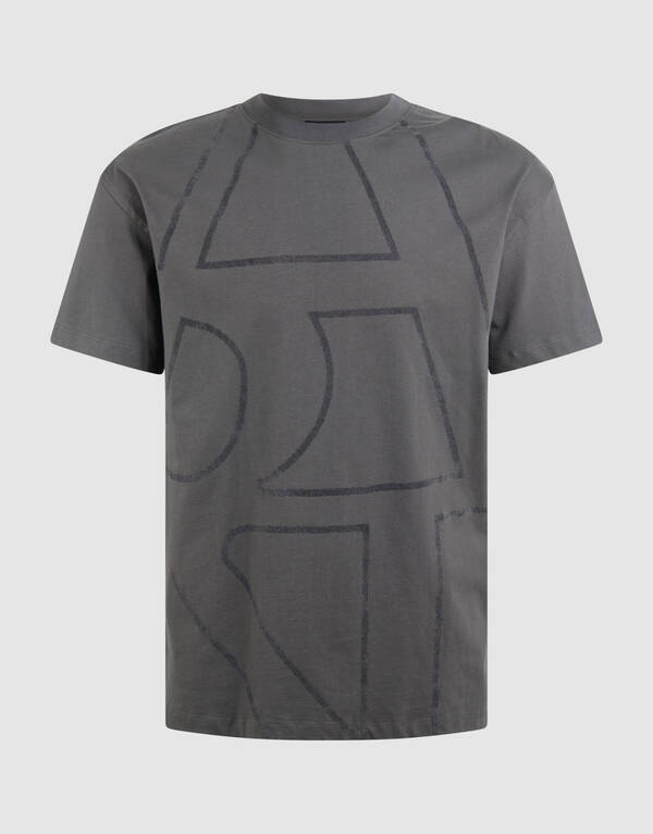 Flock Line Artwork T-shirt Dunkelgr&uuml;n SHOEBY MEN