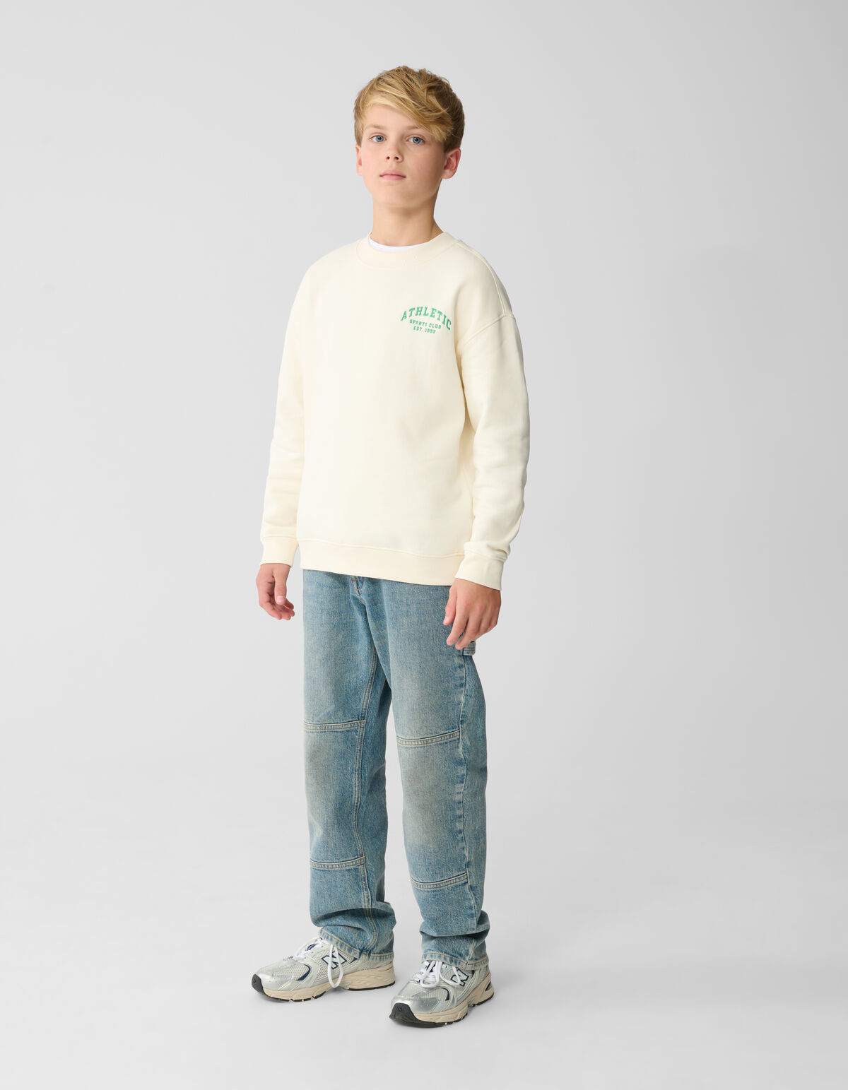 Sportlicher Pullover mit Grafikmuster, Off-White SHOEBY BOYS