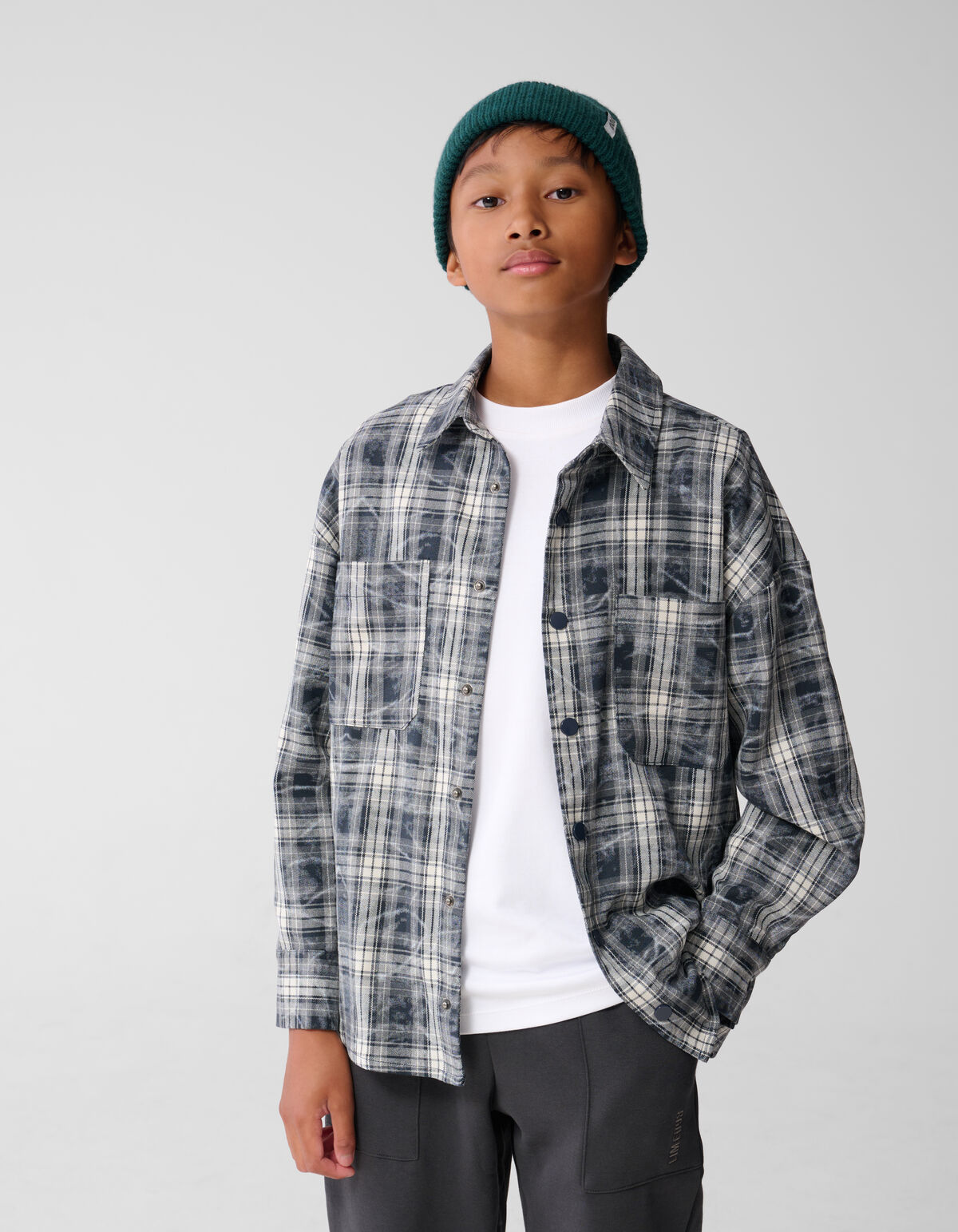 Zerst&ouml;rtes Ruiten Overshirt Grau SHOEBY BOYS