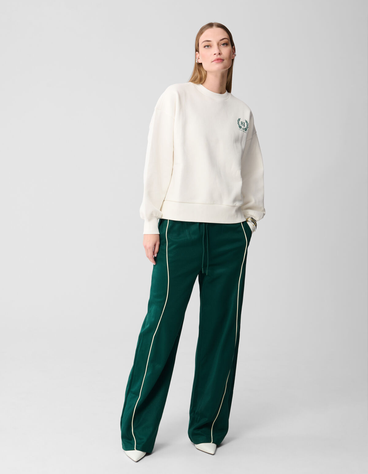 Social Club Artwork Pullover Gebrochen Wei&szlig; SHOEBY WOMEN