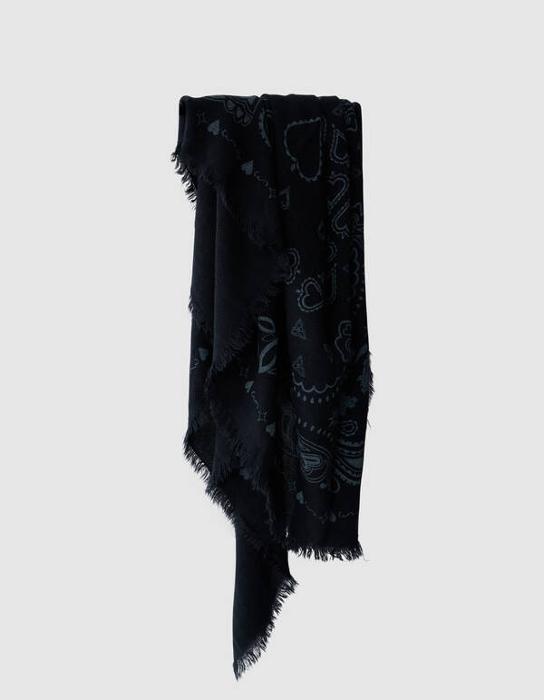 Quadratischer Schal mit Paisleymuster in Schwarz SHOEBY ACCESSOIRES