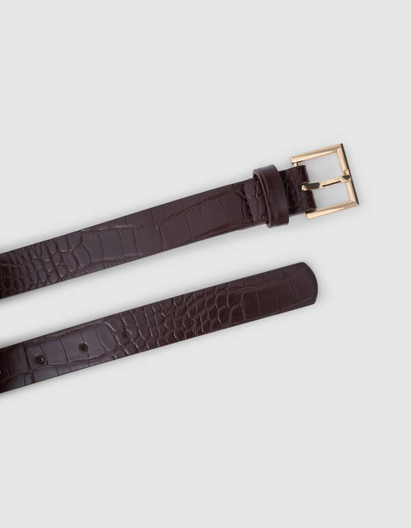 Krokog&uuml;rtel Braun SHOEBY ACCESSOIRES