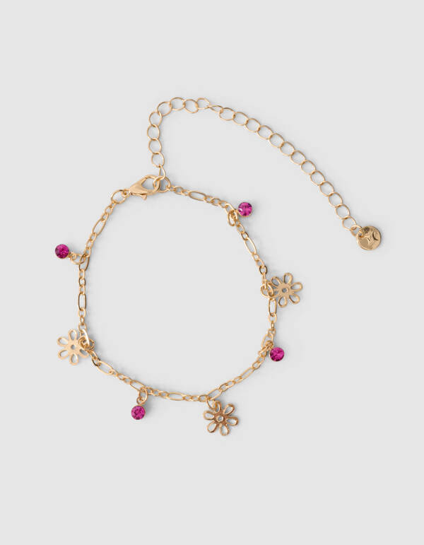 Blumen-Strass-Armband Gold SHOEBY ACCESSOIRES