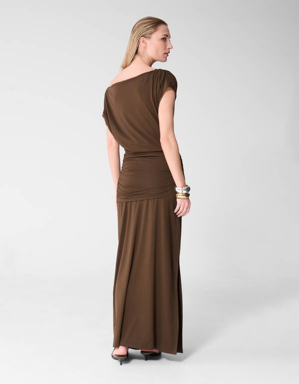 Drapierte Maxikleid Braun von Fred SHOEBY WOMEN