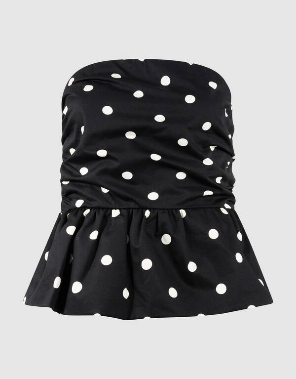 Strapless Polkadot Top Schwarz/Wei&szlig; SHOEBY WOMEN
