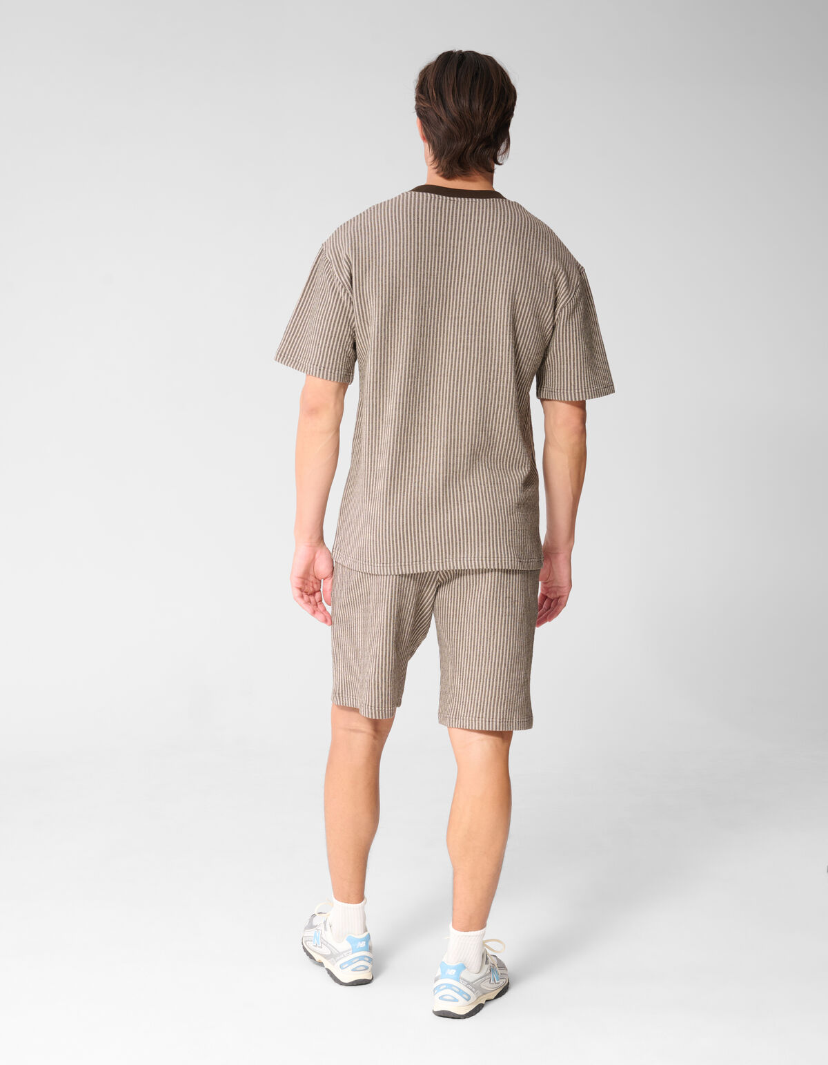 Seersucker-T-Shirt, Braun SHOEBY MEN