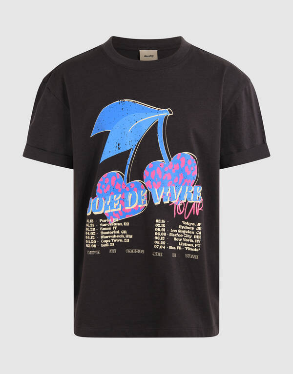 Vivre Artwork T-shirt Dunkelgrau SHOEBY GIRLS