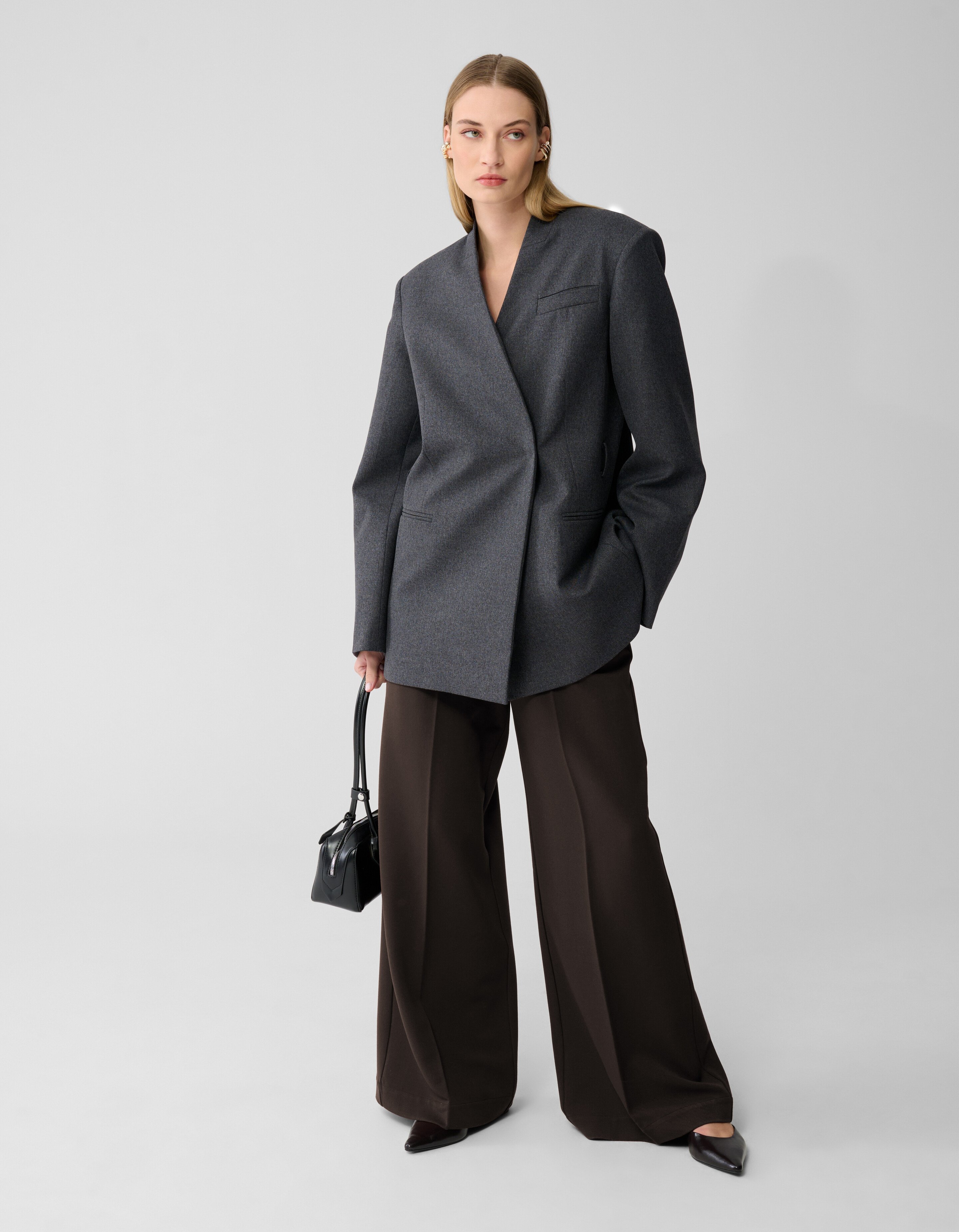 Oversized-Wickelblazer Dunkelgrau Von Lonneke SHOEBY WOMEN