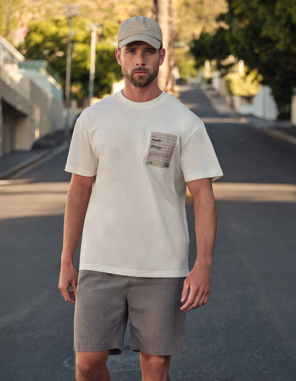 Gen&auml;htes Kunstwerk T-shirt Gebroken Wit SHOEBY MEN