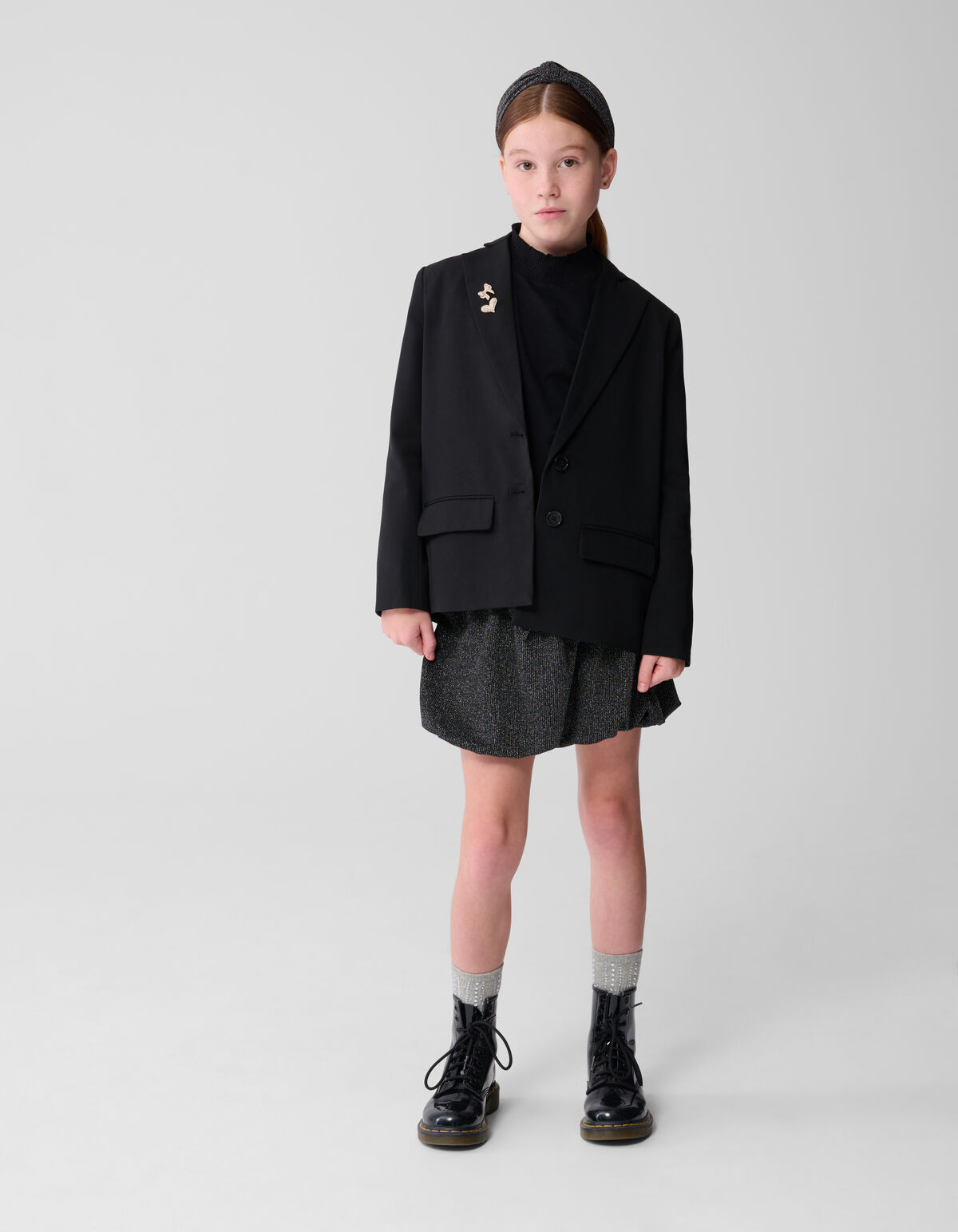 Minirock mit Glitzerschleife in Schwarz SHOEBY GIRLS