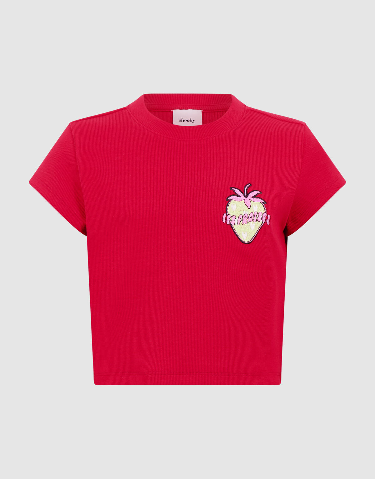 Les Fraises Rib Crop-Top Rot SHOEBY GIRLS