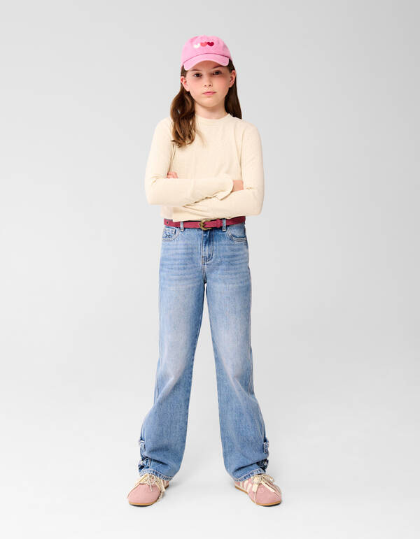 Bow Straight Fit Jeans Blau SHOEBY GIRLS