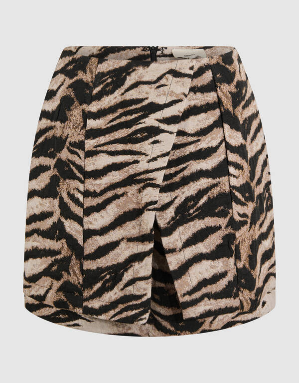 Jacquard Tiger Minirock Hellbraun SHOEBY WOMEN