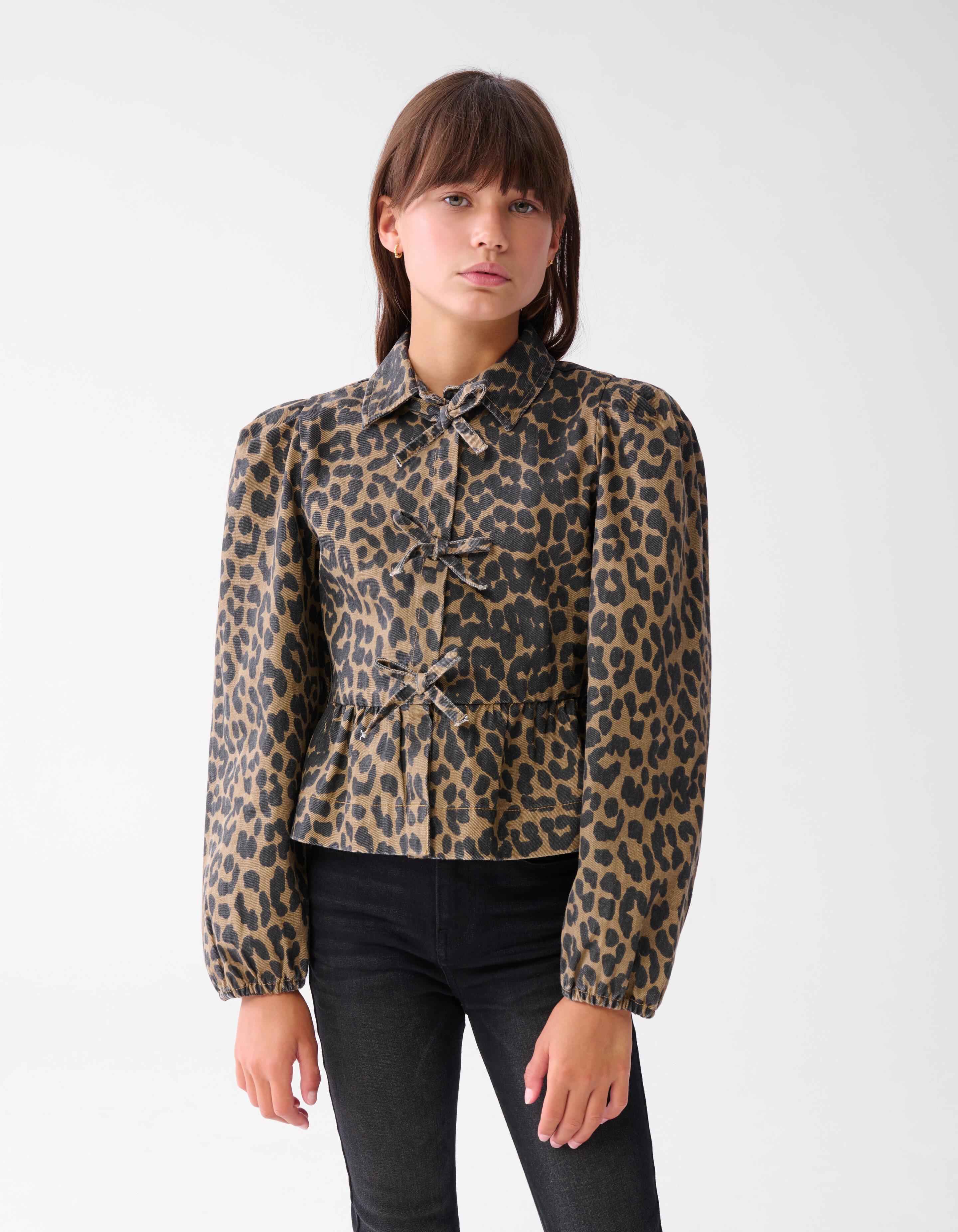 Leopard Schleife Bluse Braun JILL&MITCH