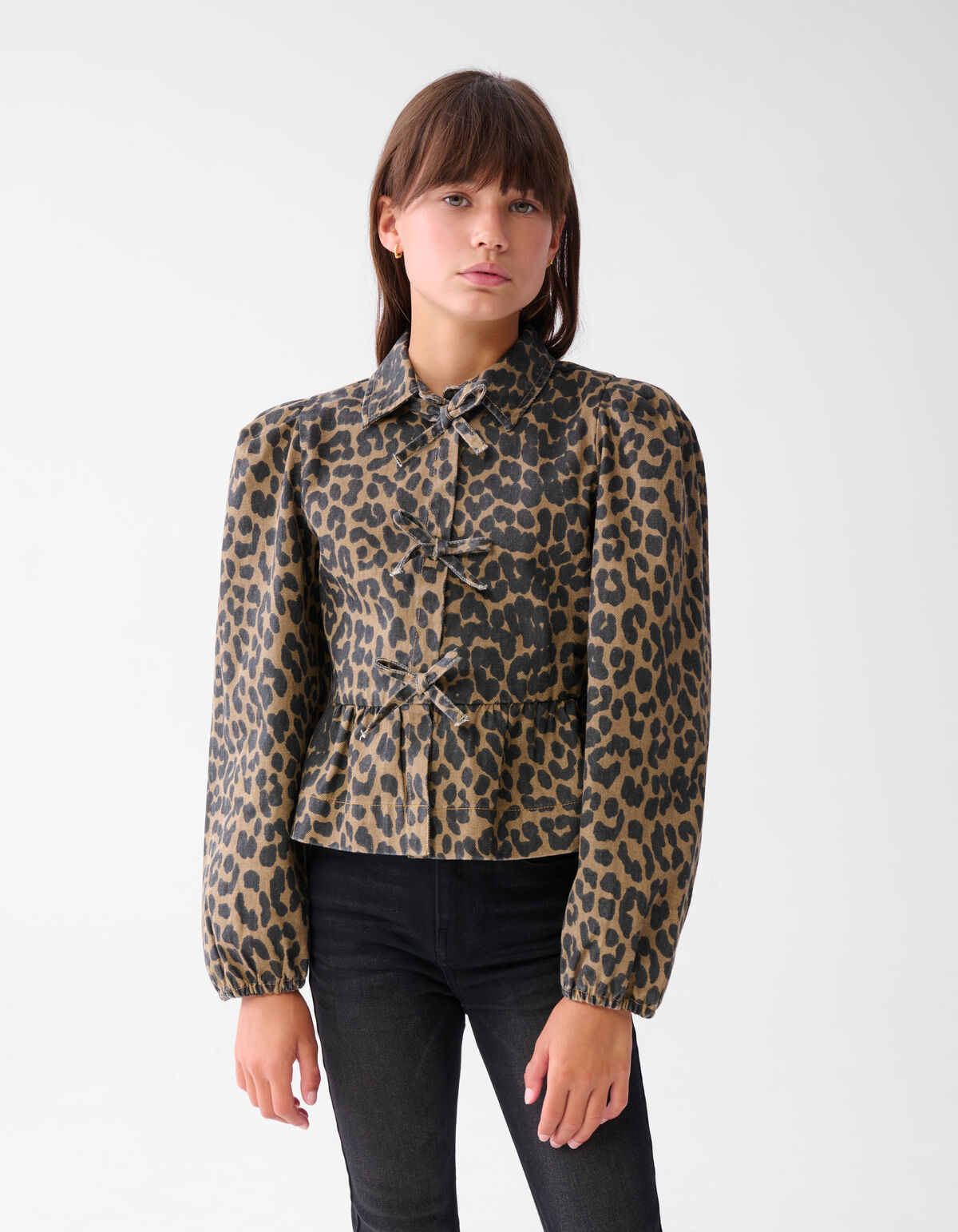 Leopard Schleife Bluse Braun JILL&MITCH