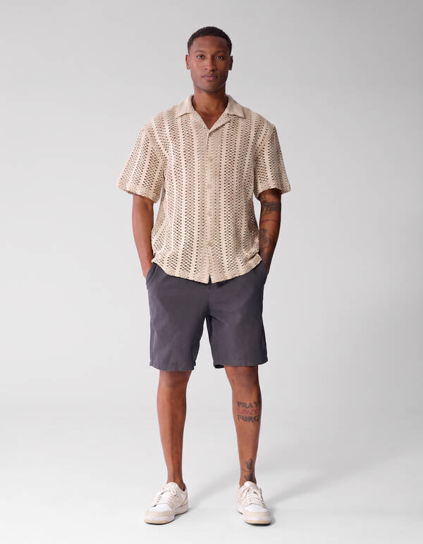 Gewebtes Hemd in Sandfarben SHOEBY MEN