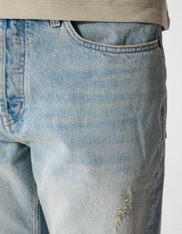 Zerst&ouml;rte Relaxed Fit Jeans, gebleicht, L32 SHOEBY MEN