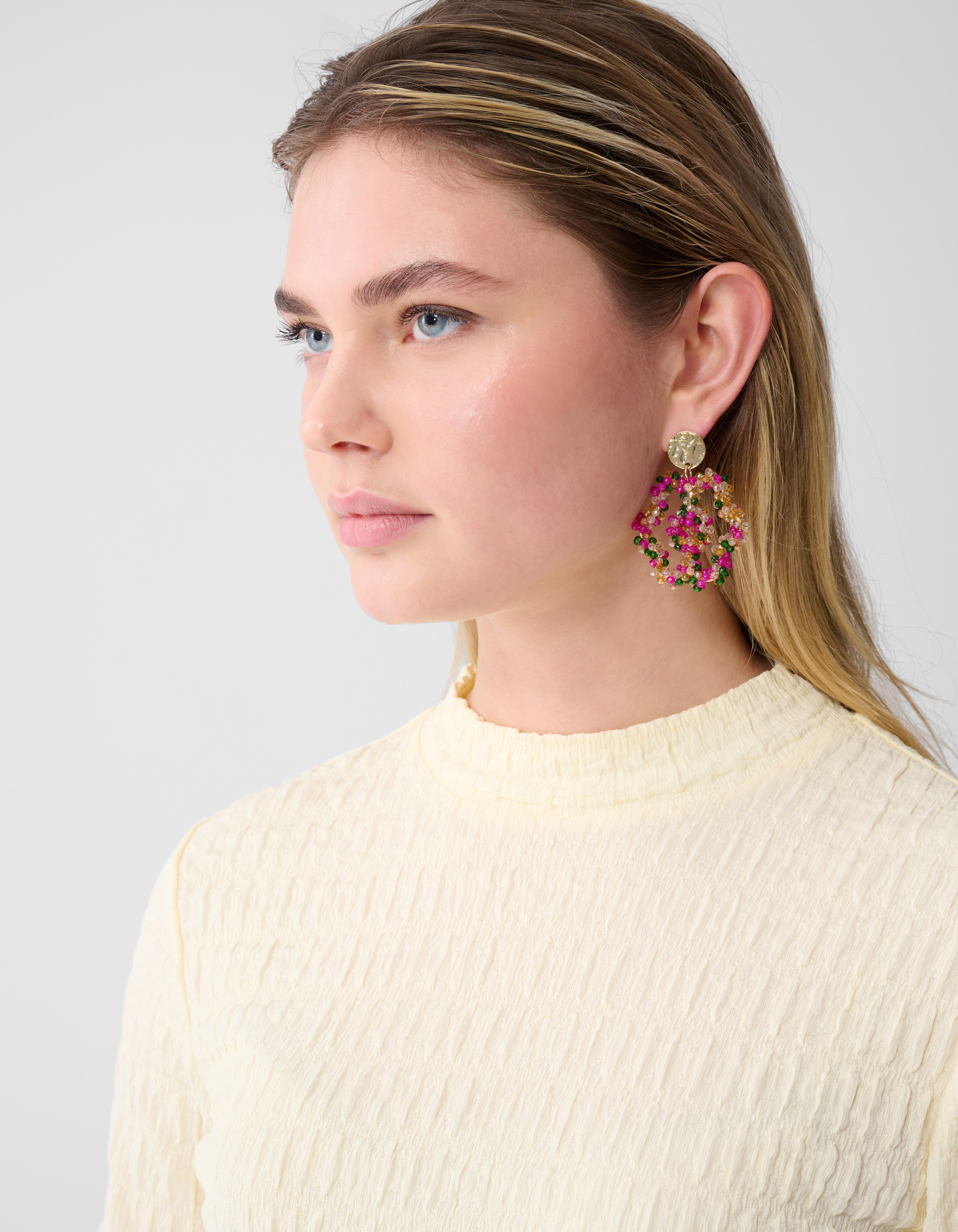 Mehrreihige Perlenohrringe, Rosa SHOEBY ACCESSOIRES