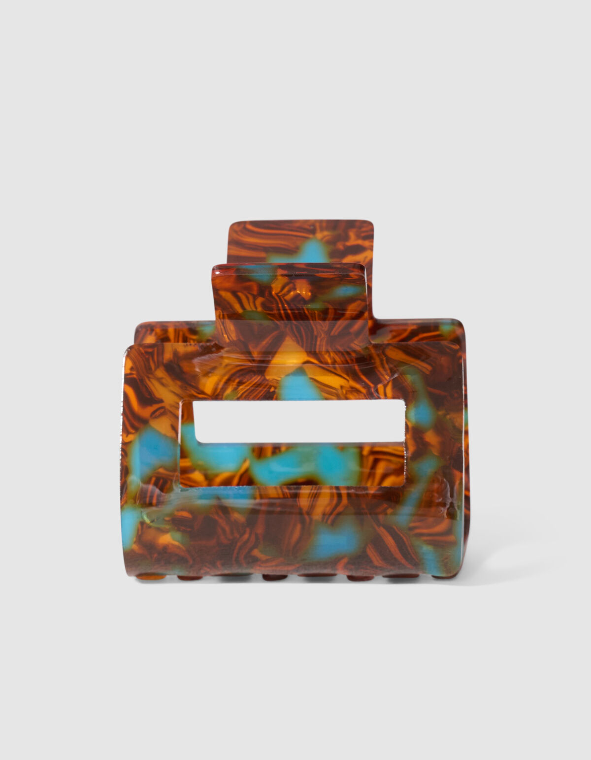 Square Haarspange Braun/T&uuml;rkis SHOEBY ACCESSOIRES