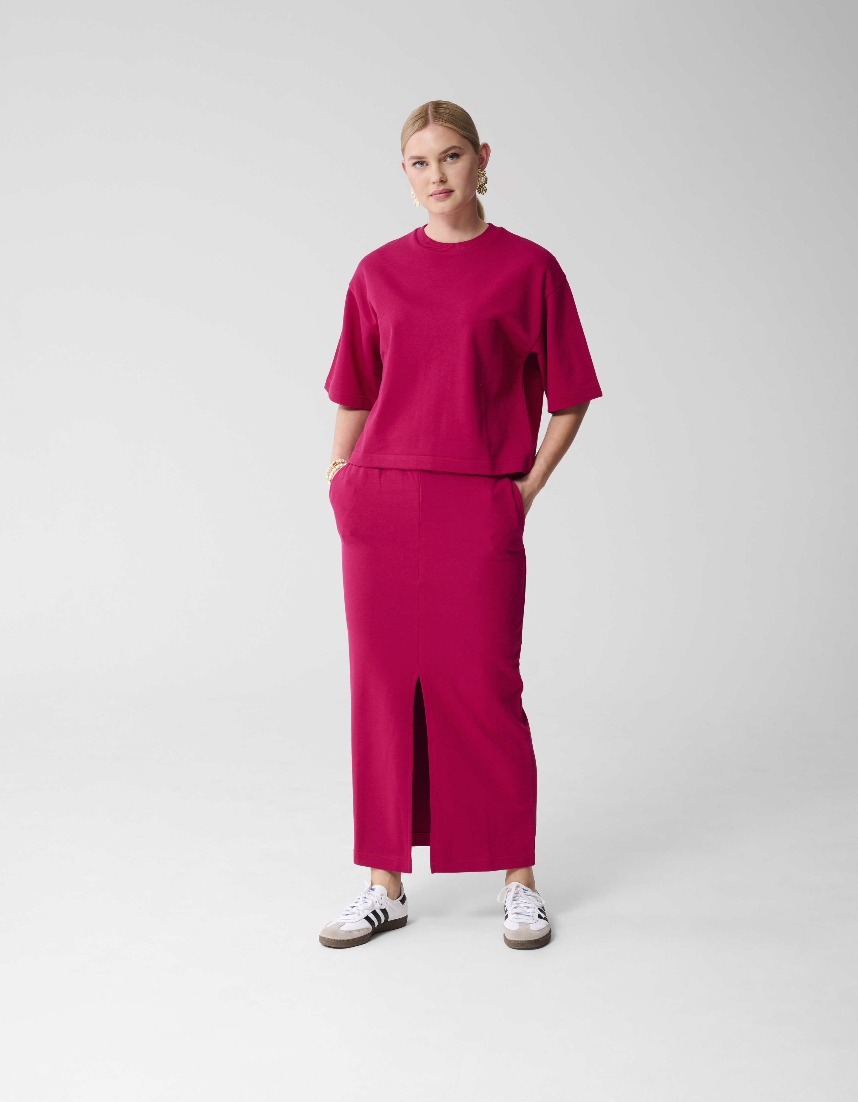 Übergroßes Sweat-T-Shirt Roze/Rood SHOEBY WOMEN