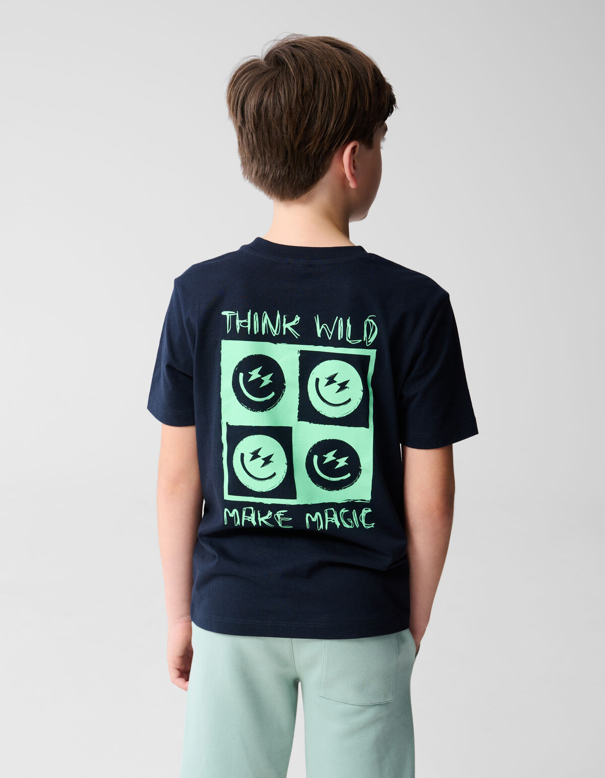 Smiley Artwork T-shirt Dunkelblau SHOEBY BOYS