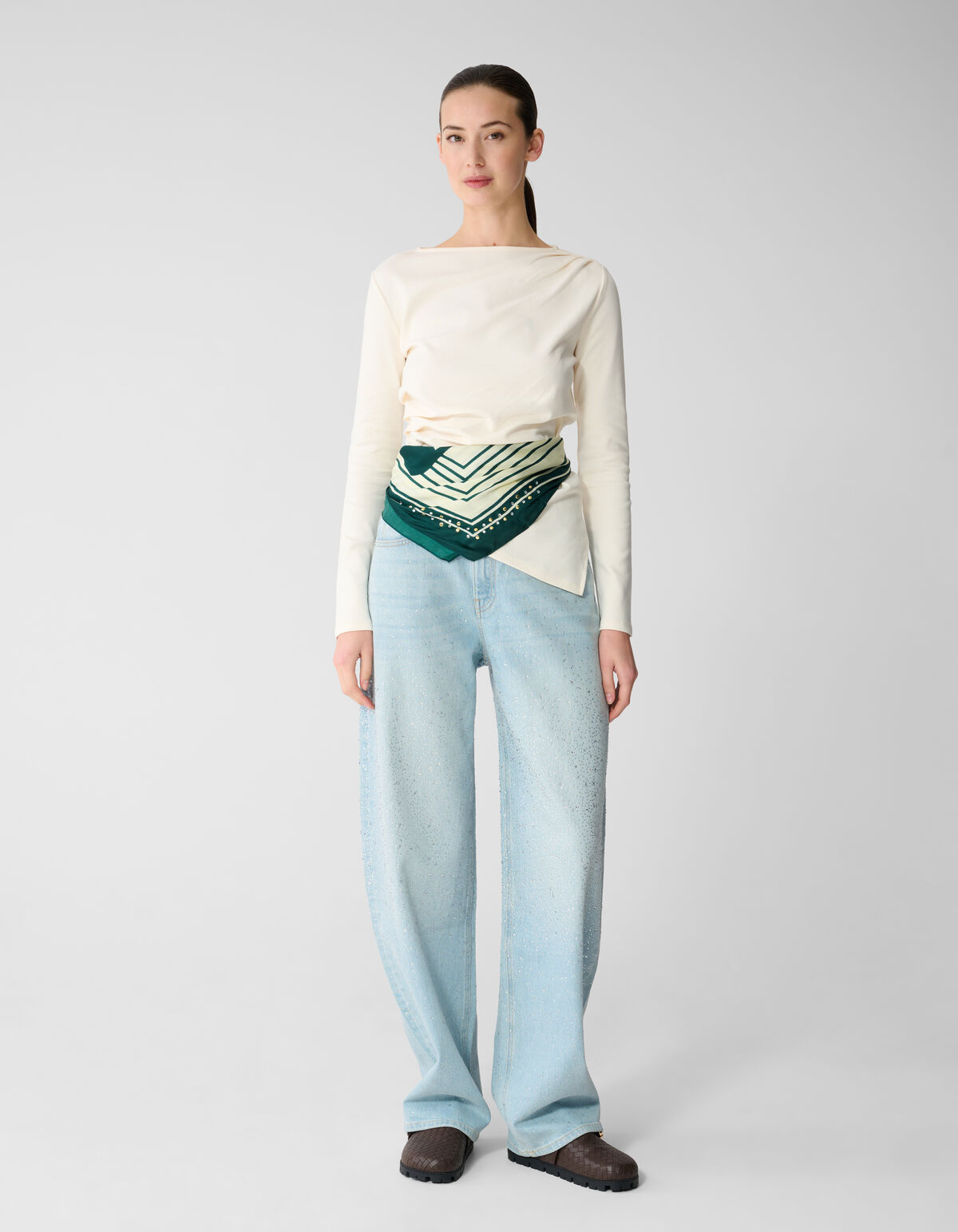 Sporty Text Schal Gr&uuml;n SHOEBY ACCESSOIRES